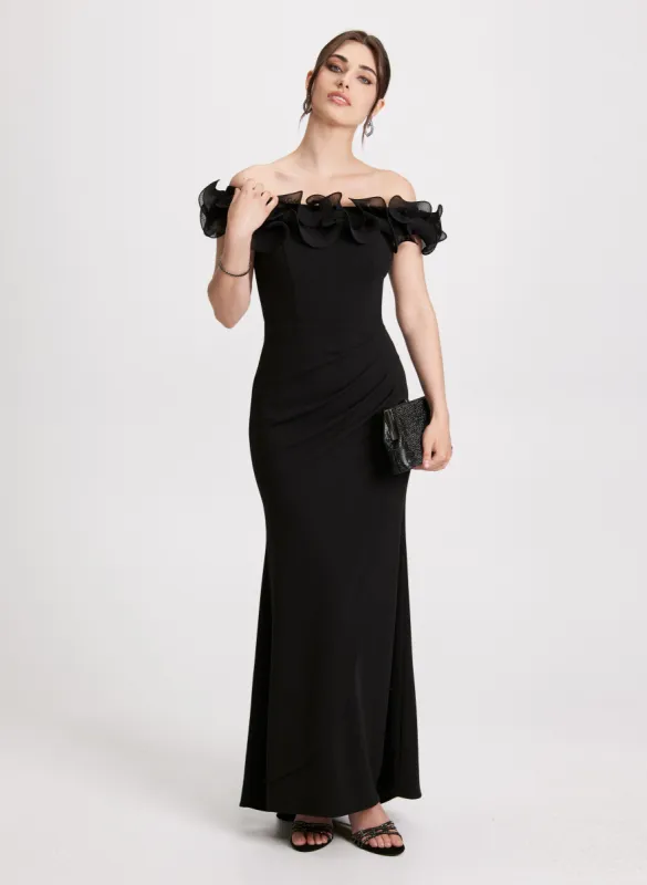Ruffled Off-the-Shoulder Dress sold by Laura