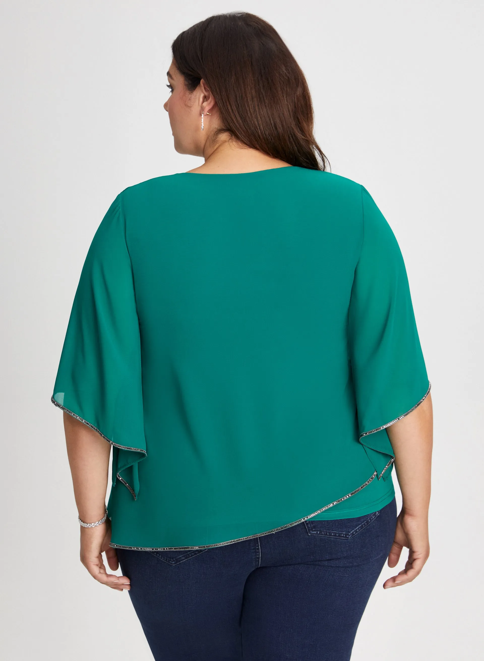 Joseph Ribkoff - Rhinestone Trim Poncho Top sold by Laura product image thumbnail 2