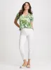 Leaf Print V-Neck Tee & Embroidered Hem Pants sold by Laura