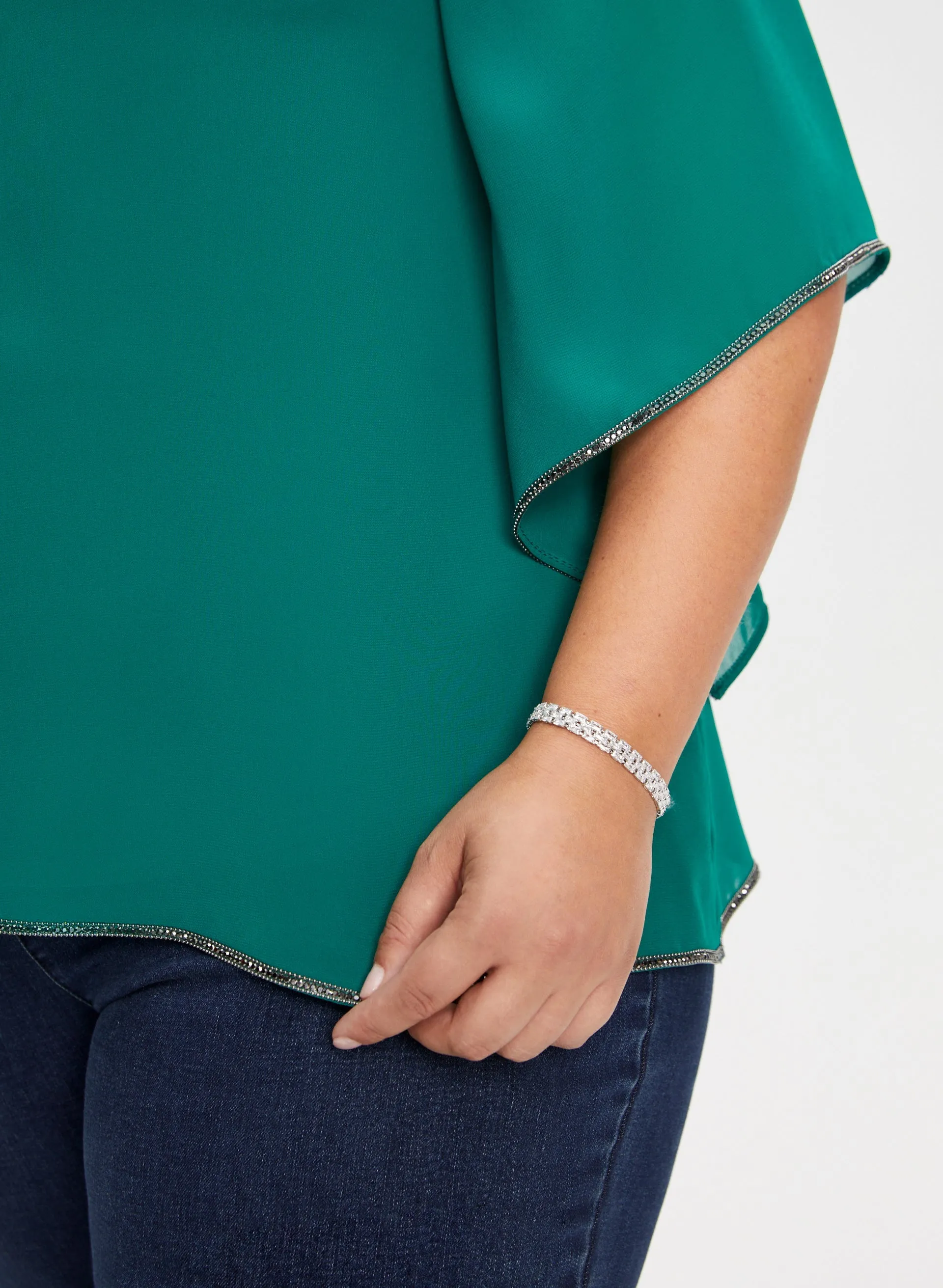 Joseph Ribkoff - Rhinestone Trim Poncho Top sold by Laura product image thumbnail 3