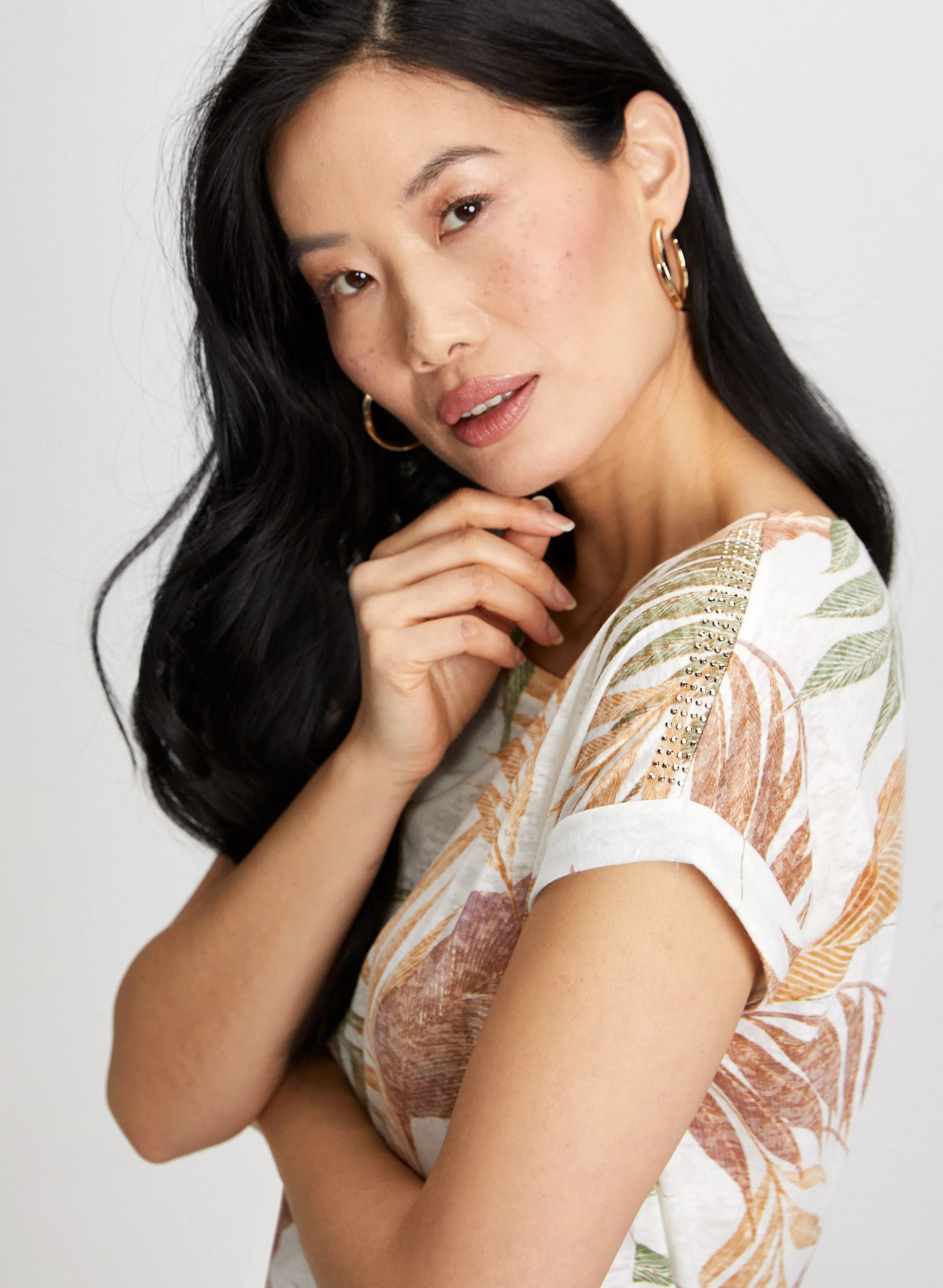 Tropical Print Burnout Tee sold by Laura product image thumbnail 2