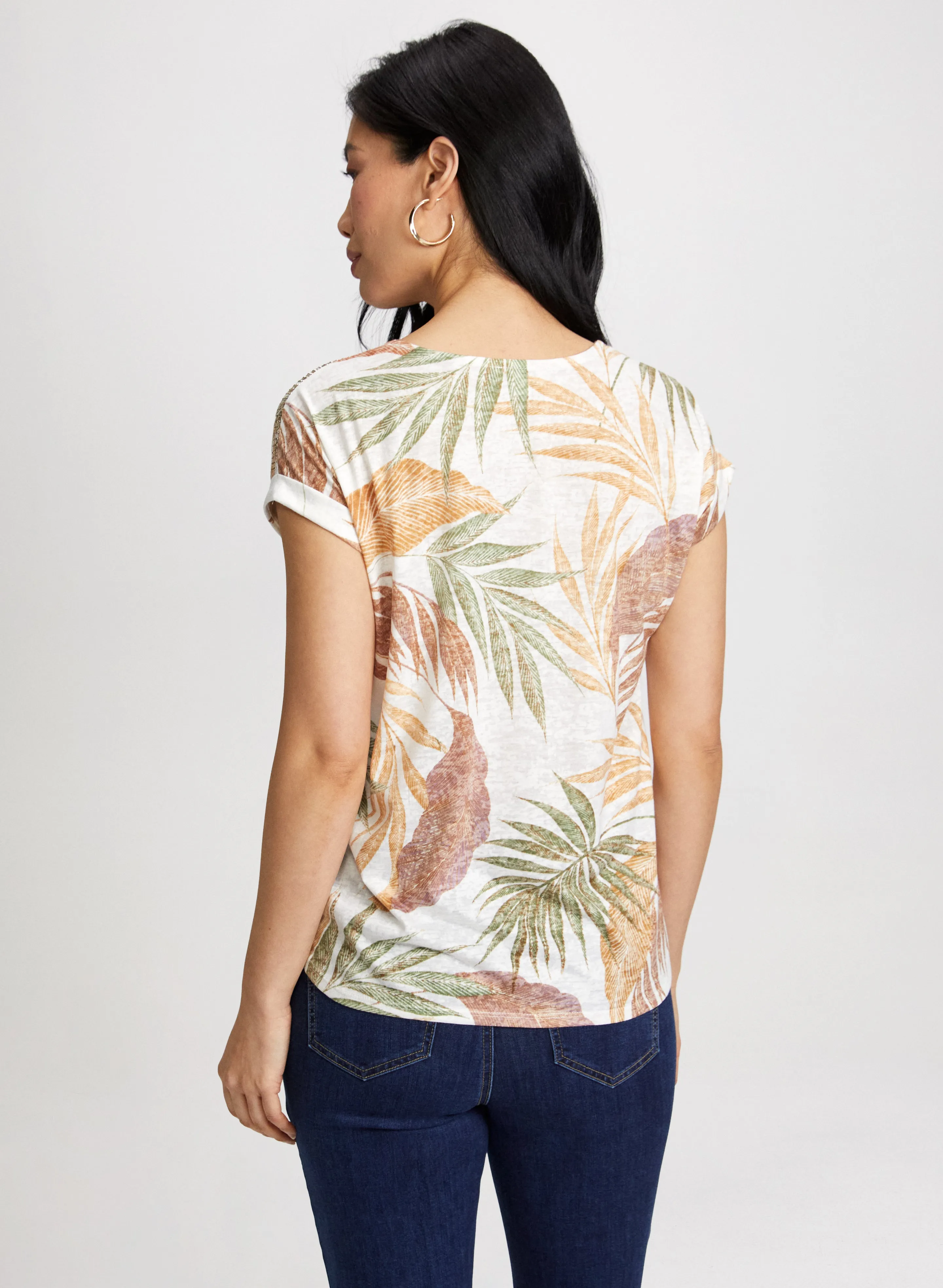 Tropical Print Burnout Tee sold by Laura product image thumbnail 4