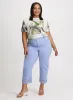 Tropical Print Burnout T-Shirt & Straight Leg Denim Capris sold by Laura