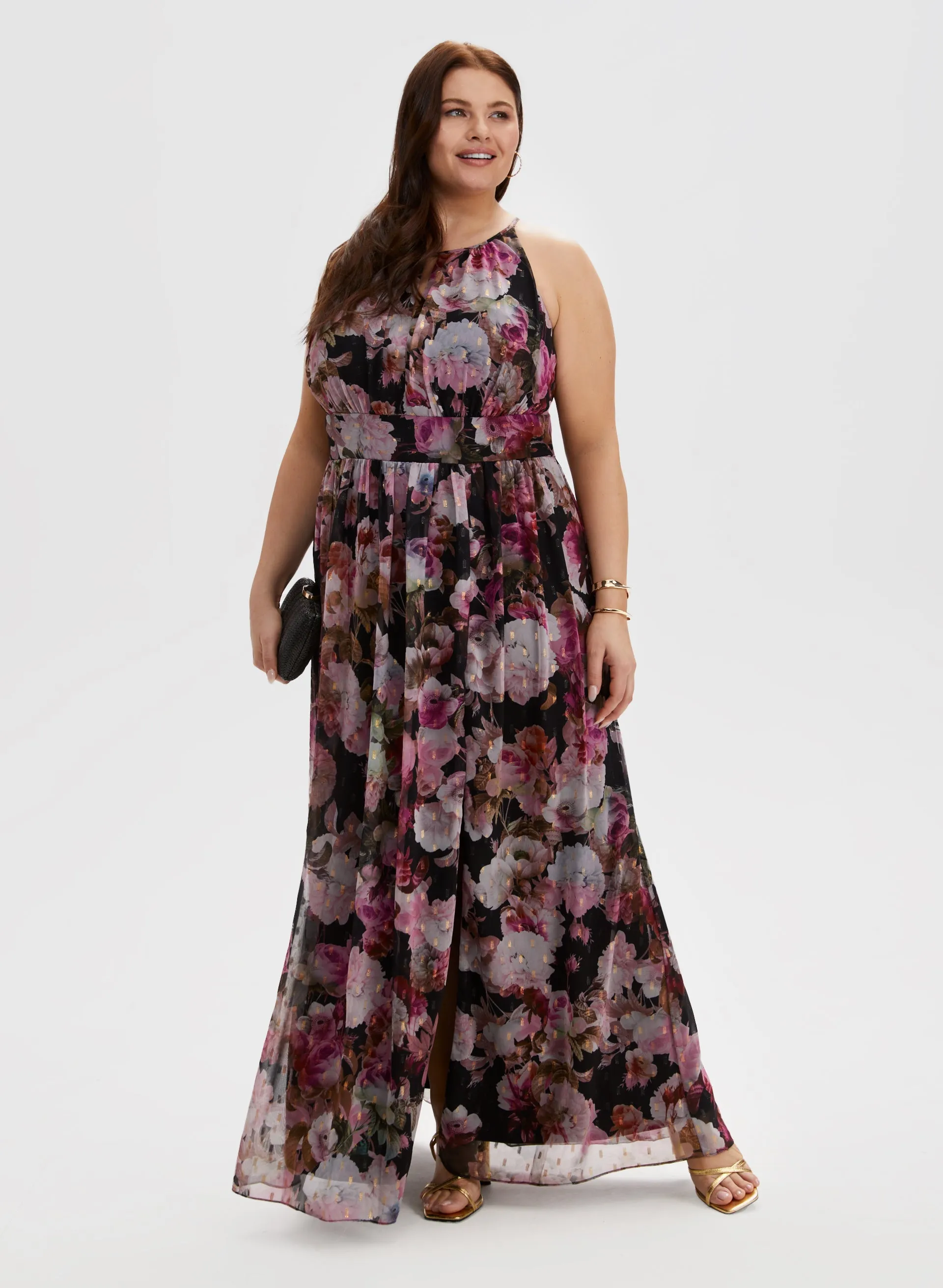 Floral Print Halter Neck Dress sold by Laura