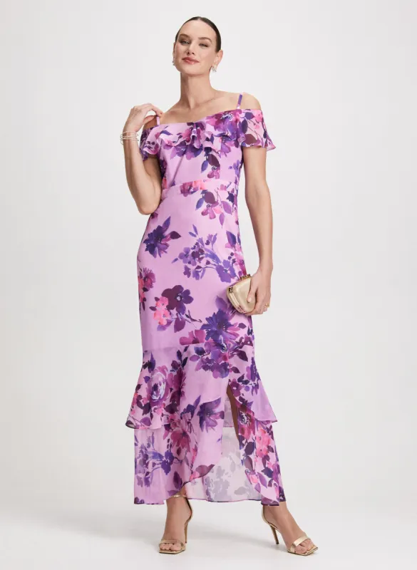 Long Floral Chiffon Dress sold by Laura