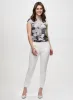 Drop-Shoulder Printed Tee & Slim Leg Ankle Pants sold by Laura