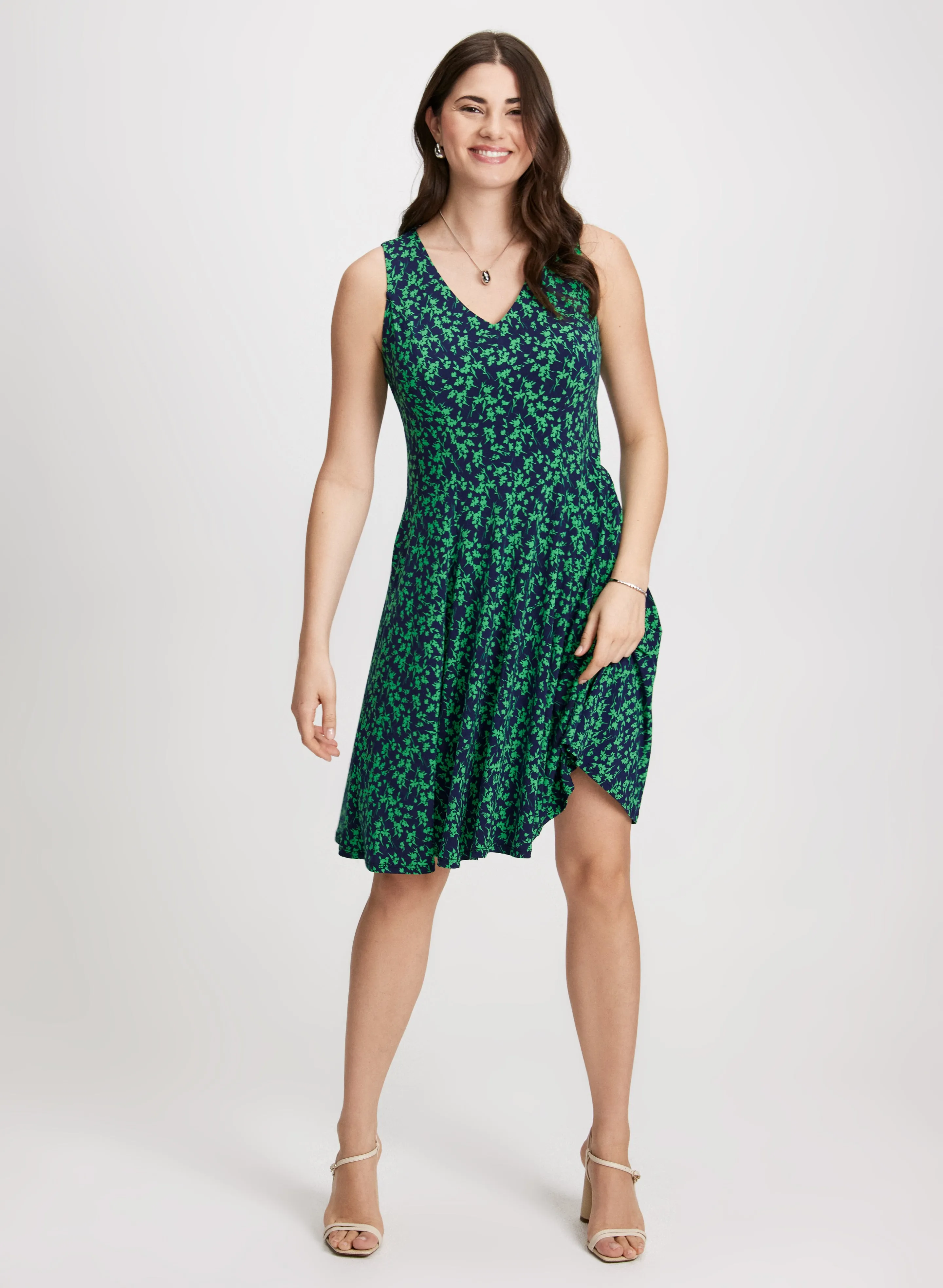 Sleeveless V-Neck Floral Dress sold by Laura