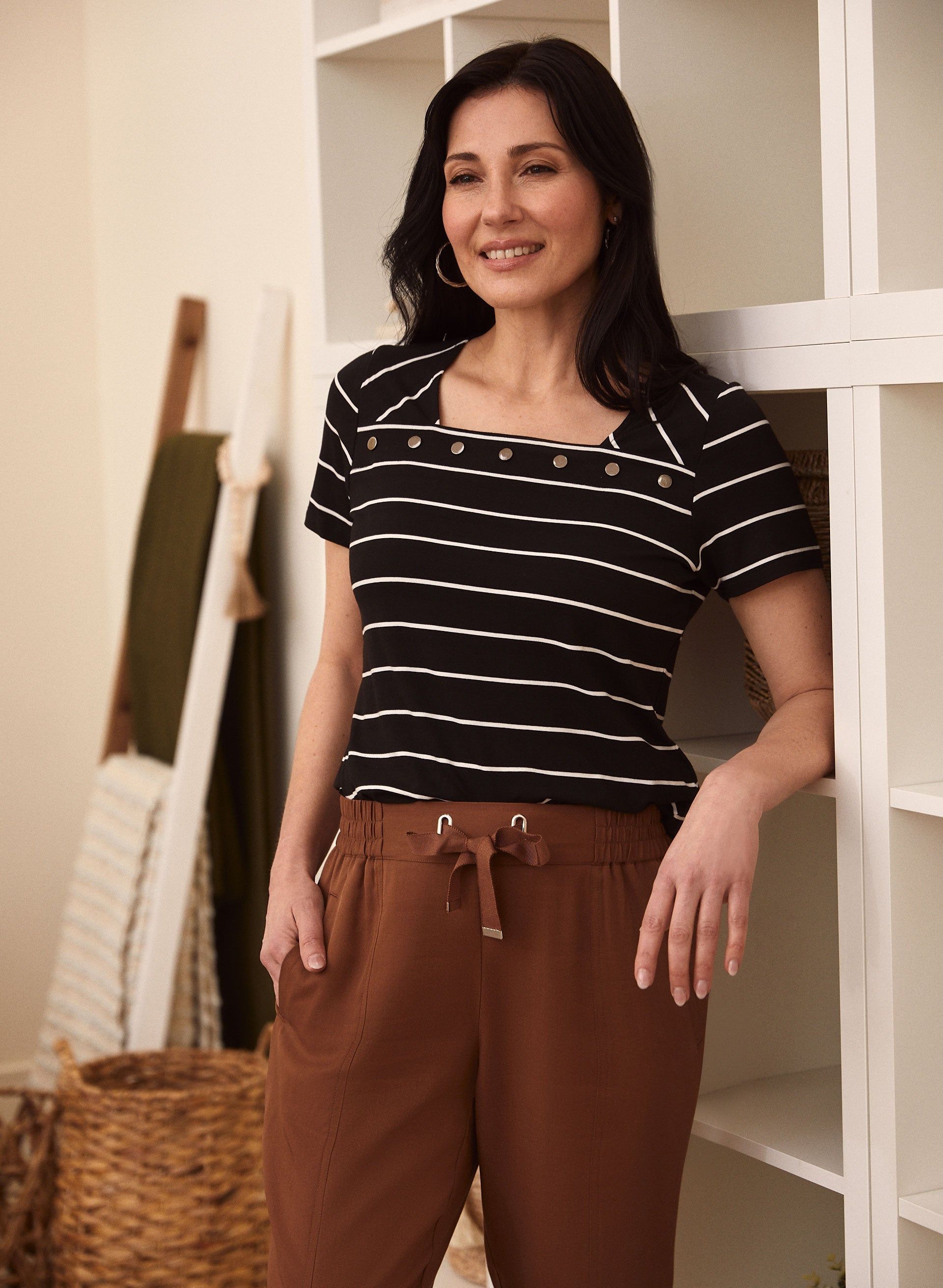 Striped Stud Detail Tee sold by Laura product image thumbnail 2