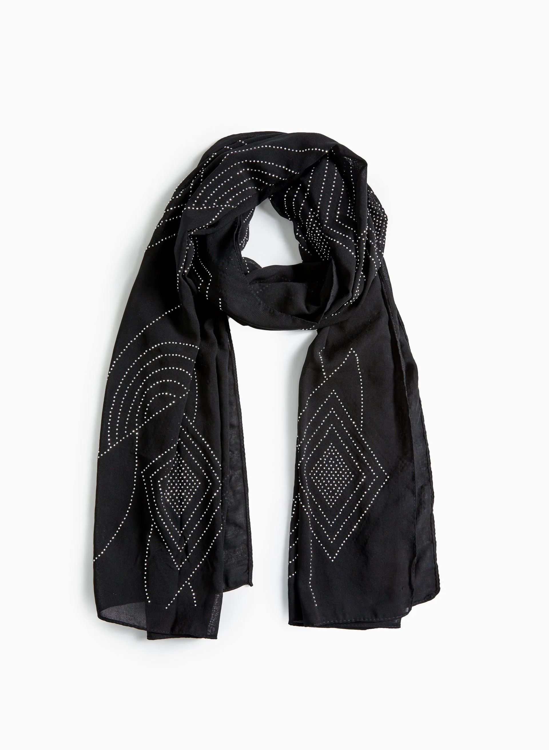 Rhinestone Geometric Motif Shawl sold by Laura