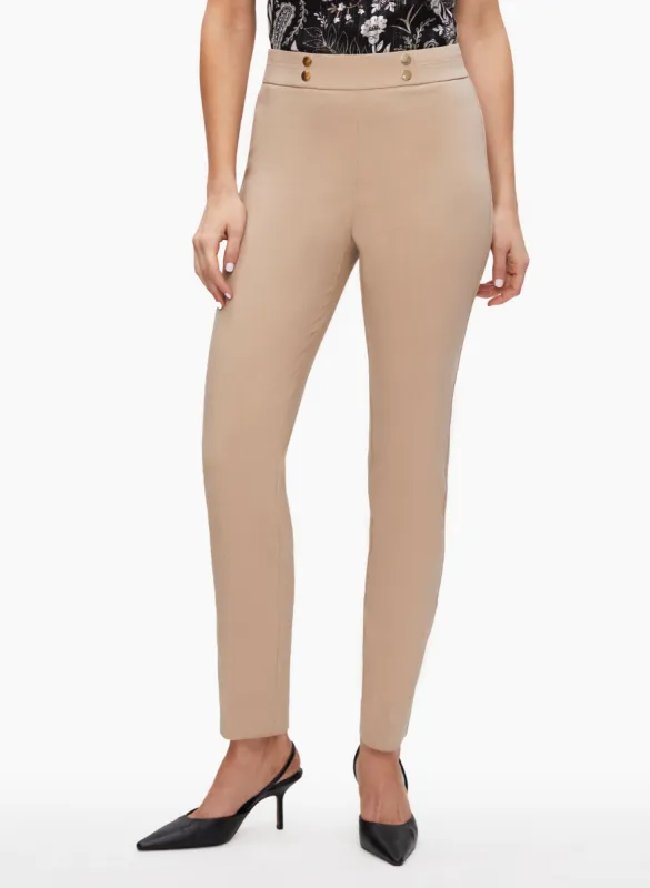 Pull-On Button Detail Pants sold by Laura