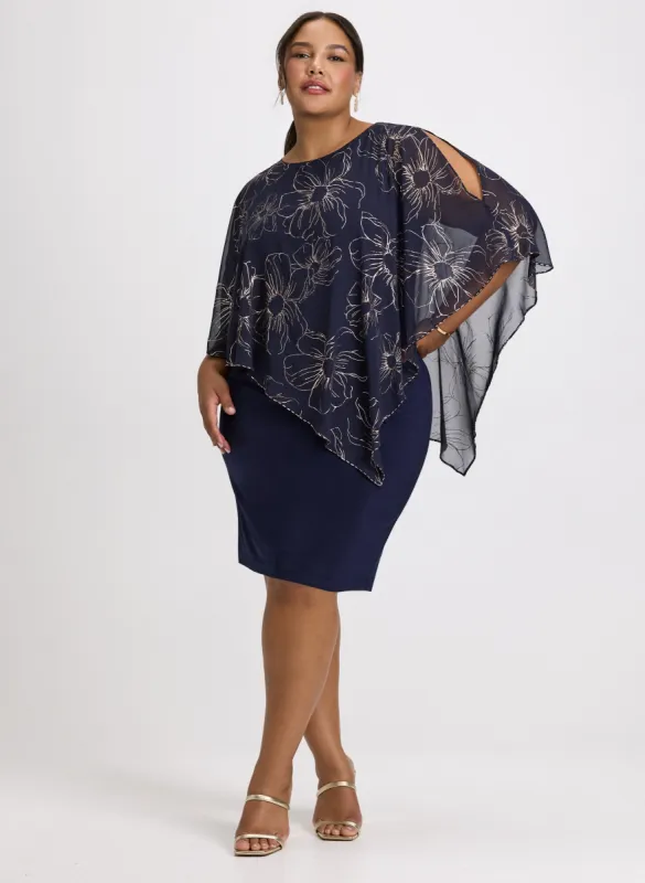 Capelet Effect Evening Dress sold by Laura