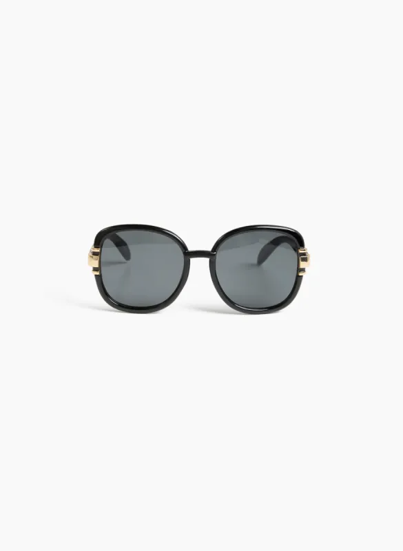 Metallic Detail Round Sunglasses sold by Laura