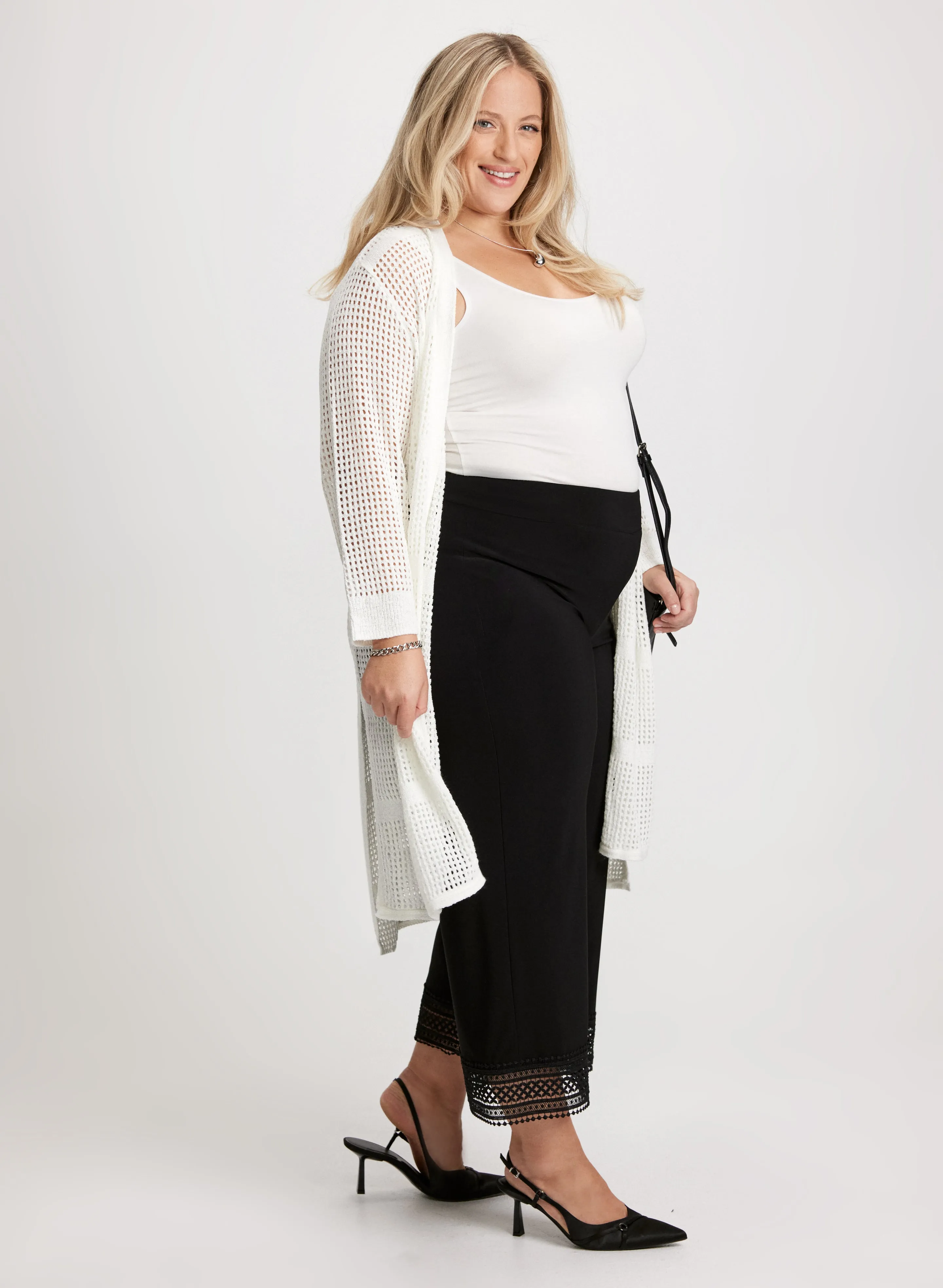 Joseph Ribkoff - Crochet Hem Wide Leg Pants sold by Laura product image thumbnail 4