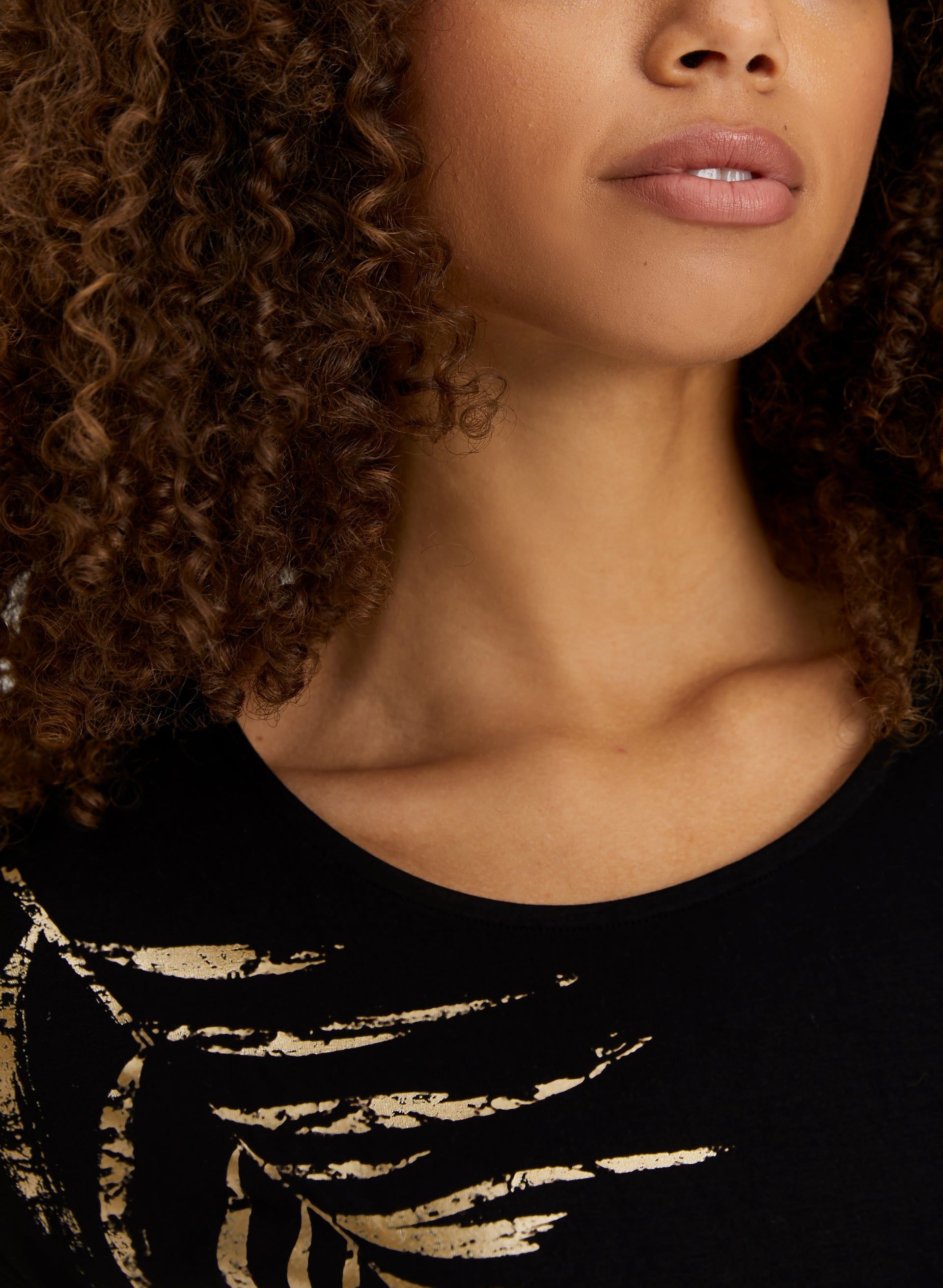 Metallic Palm Leaf Print Tee sold by Laura product image thumbnail 3