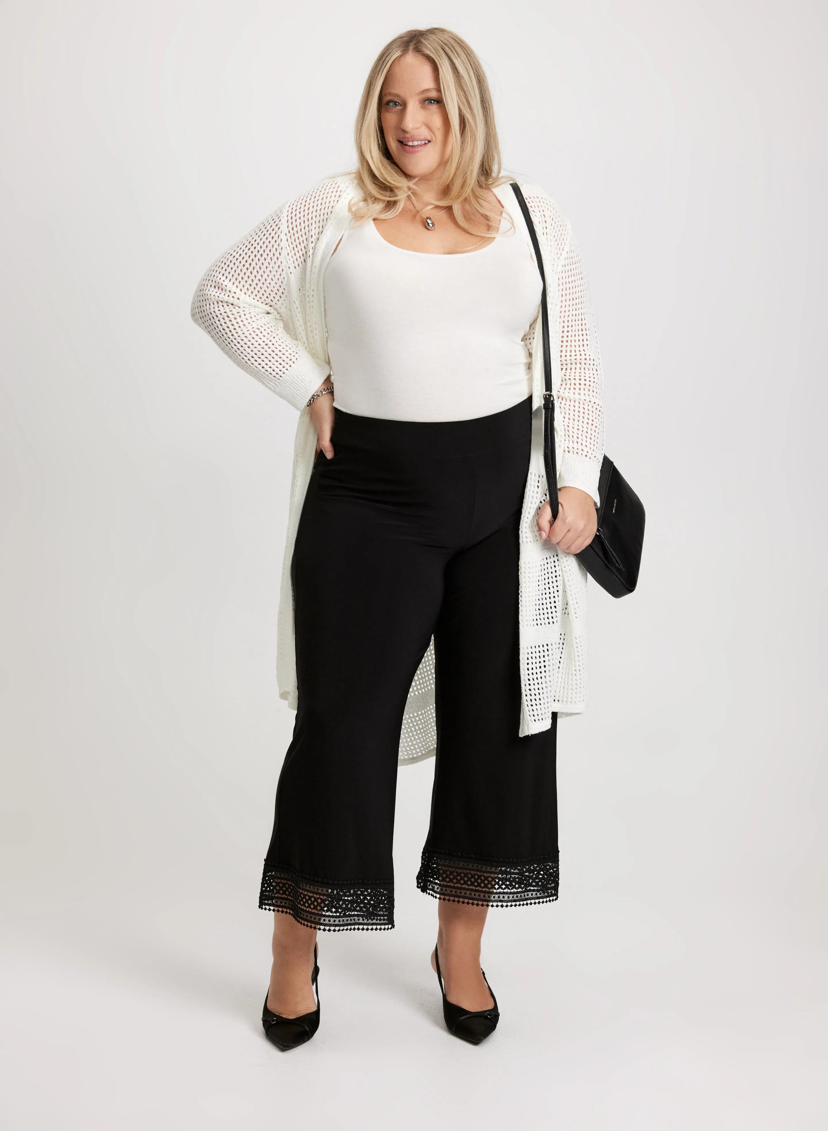 Joseph Ribkoff - Crochet Hem Wide Leg Pants sold by Laura product image thumbnail 3