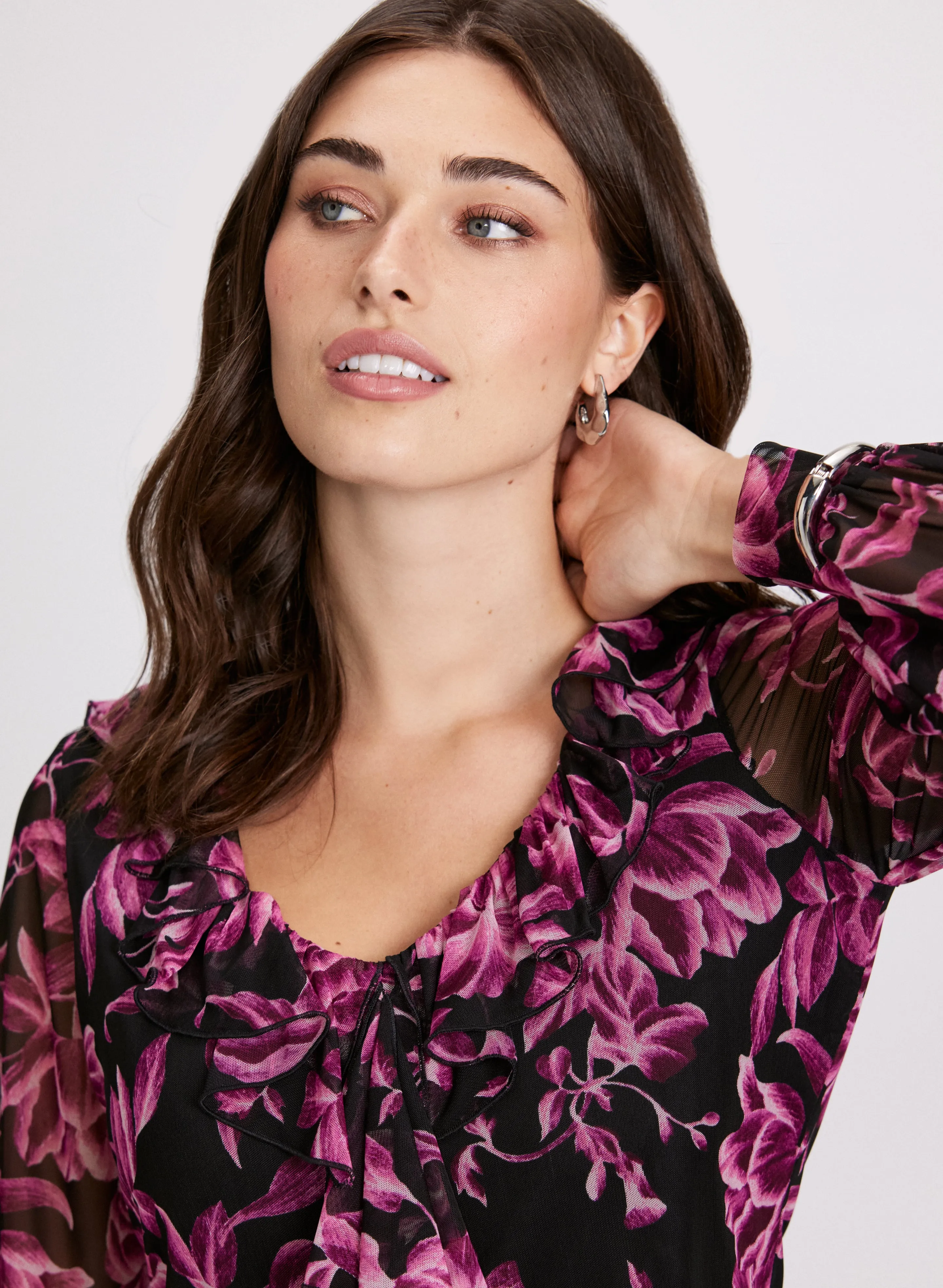 Floral Print Ruffled Top sold by Laura product image thumbnail 5