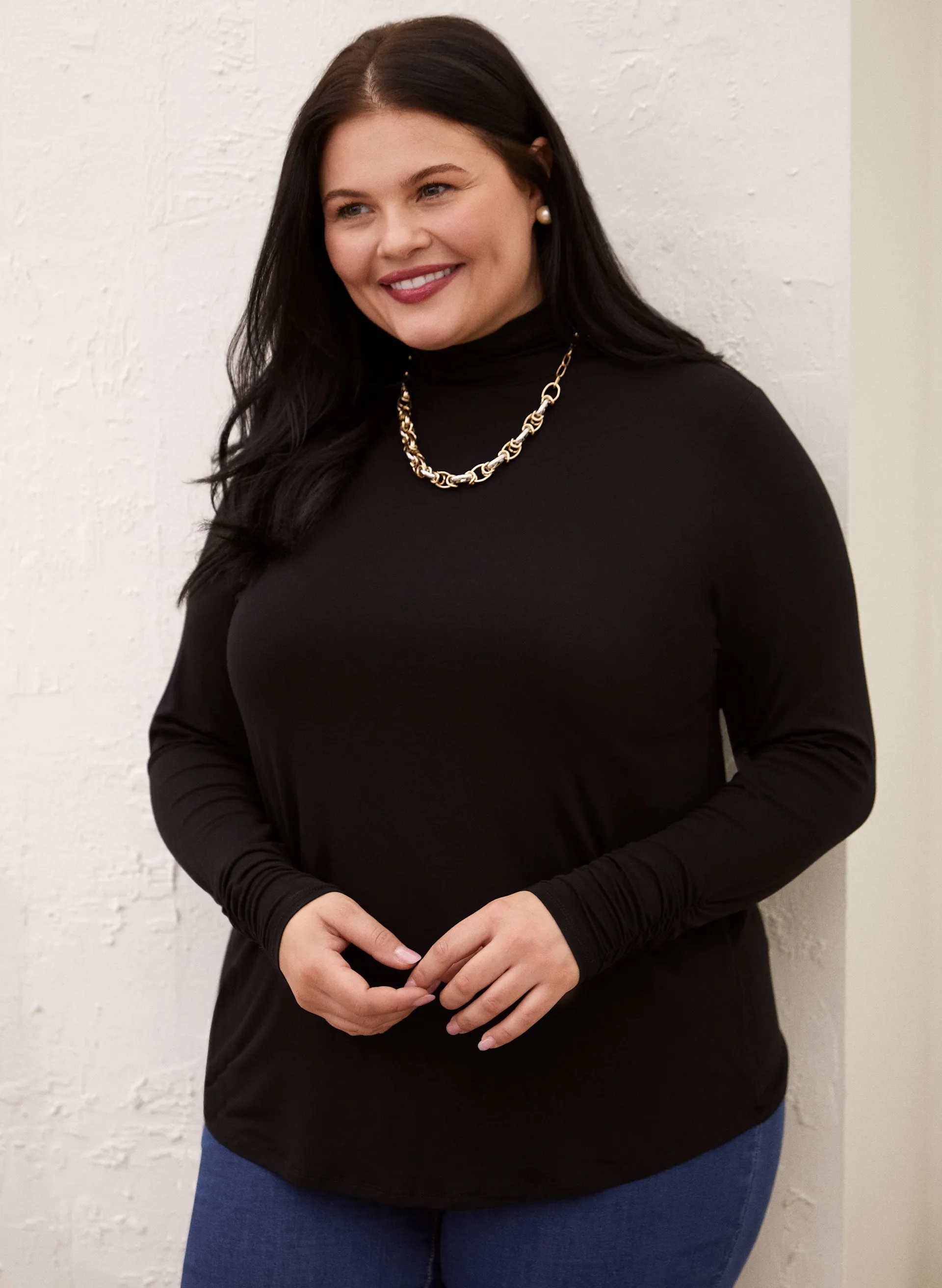 Shirred Detail Turtleneck sold by Laura