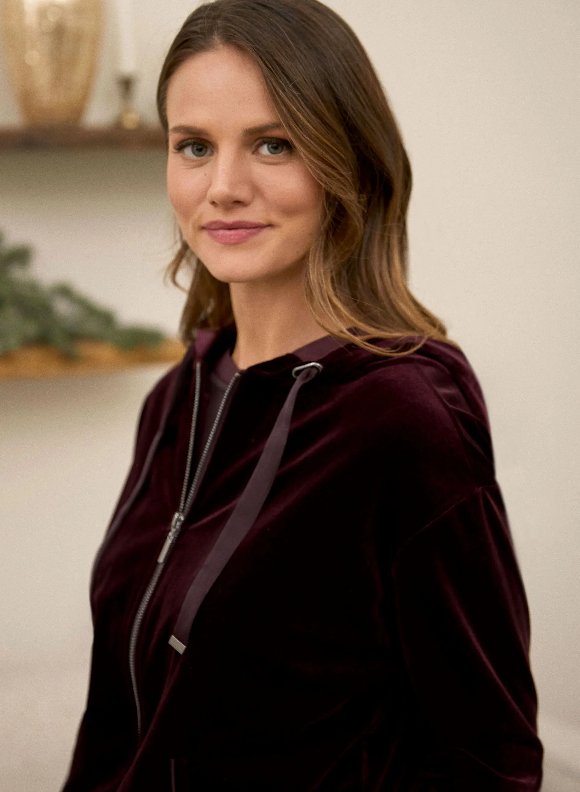 Zip Front Velour Hoodie sold by Laura product image thumbnail 2