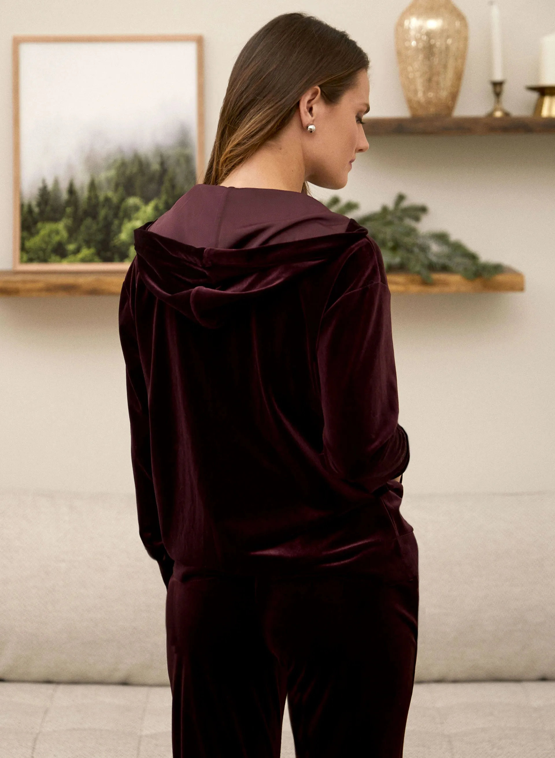 Zip Front Velour Hoodie sold by Laura product image thumbnail 3