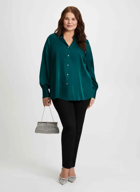 Satin Blouse & Button Detail Pants sold by Laura