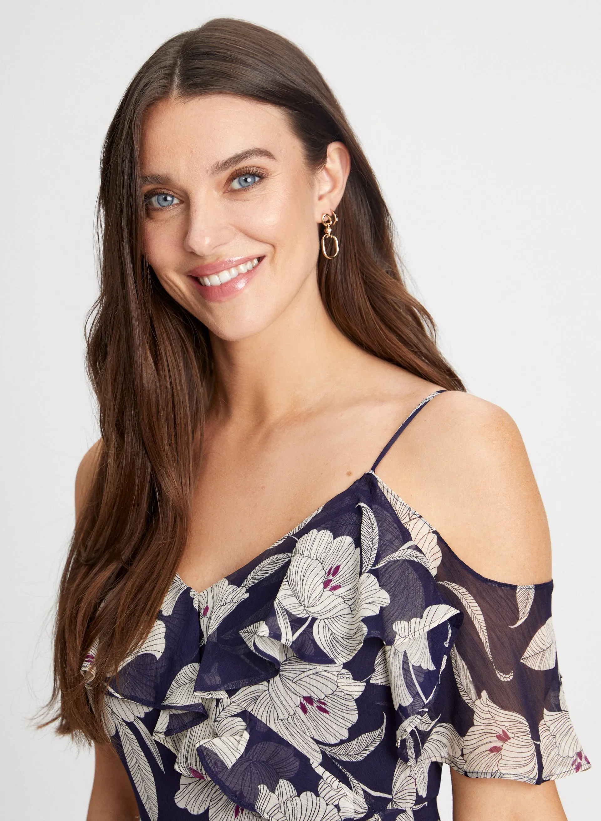 Floral Print Ruffle Dress sold by Laura product image thumbnail 4