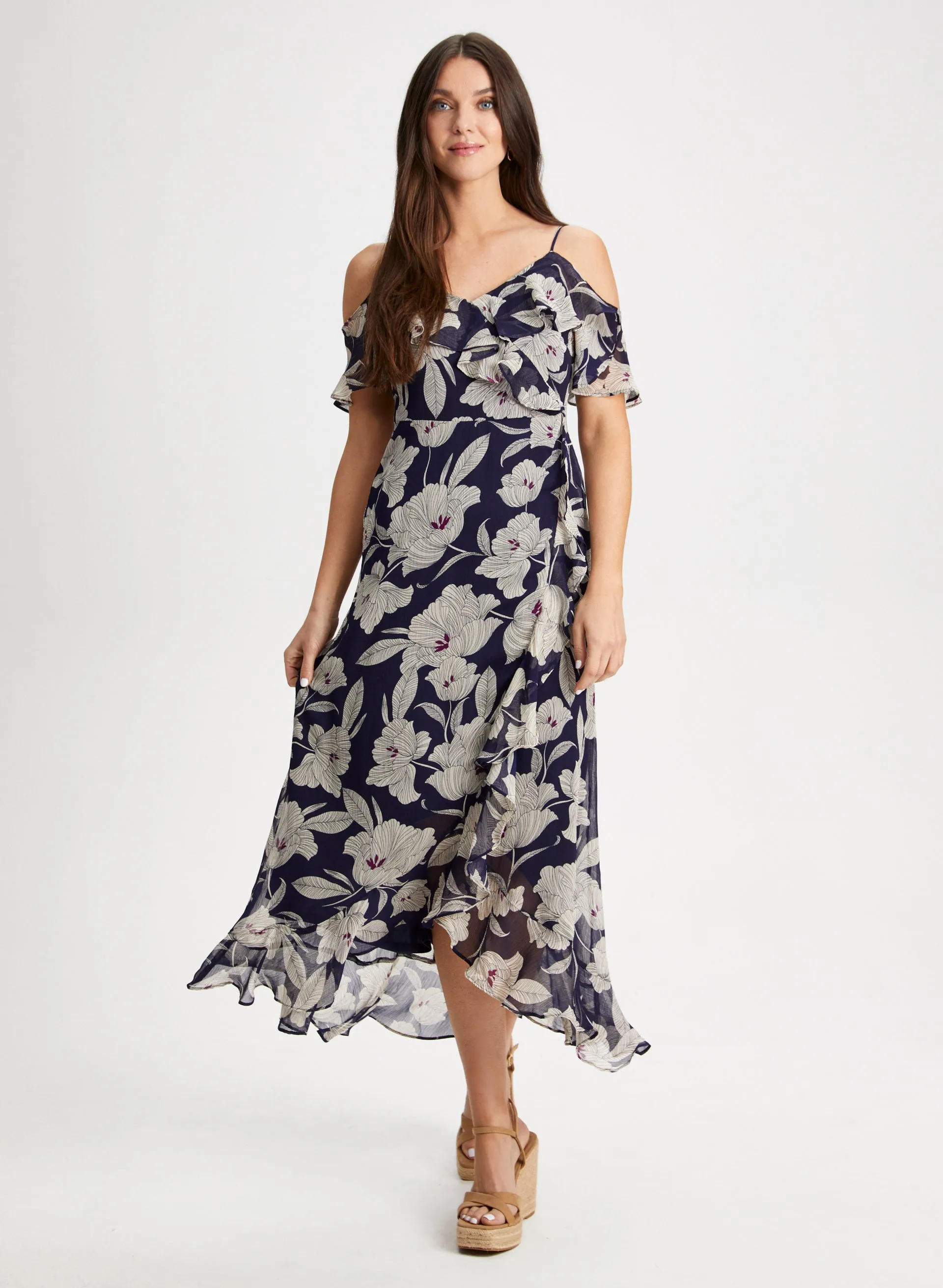 Floral Print Ruffle Dress sold by Laura