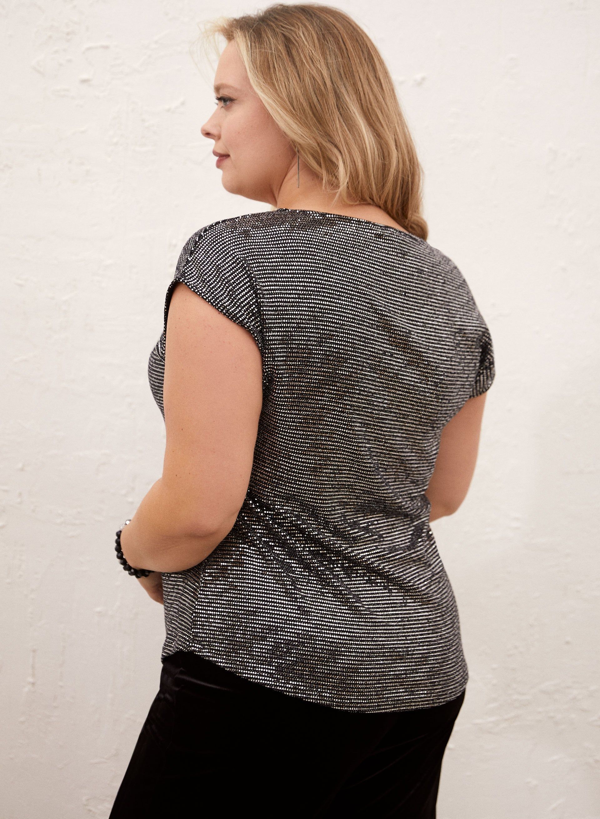 Sequin Drop Shoulder Top sold by Laura product image thumbnail 3