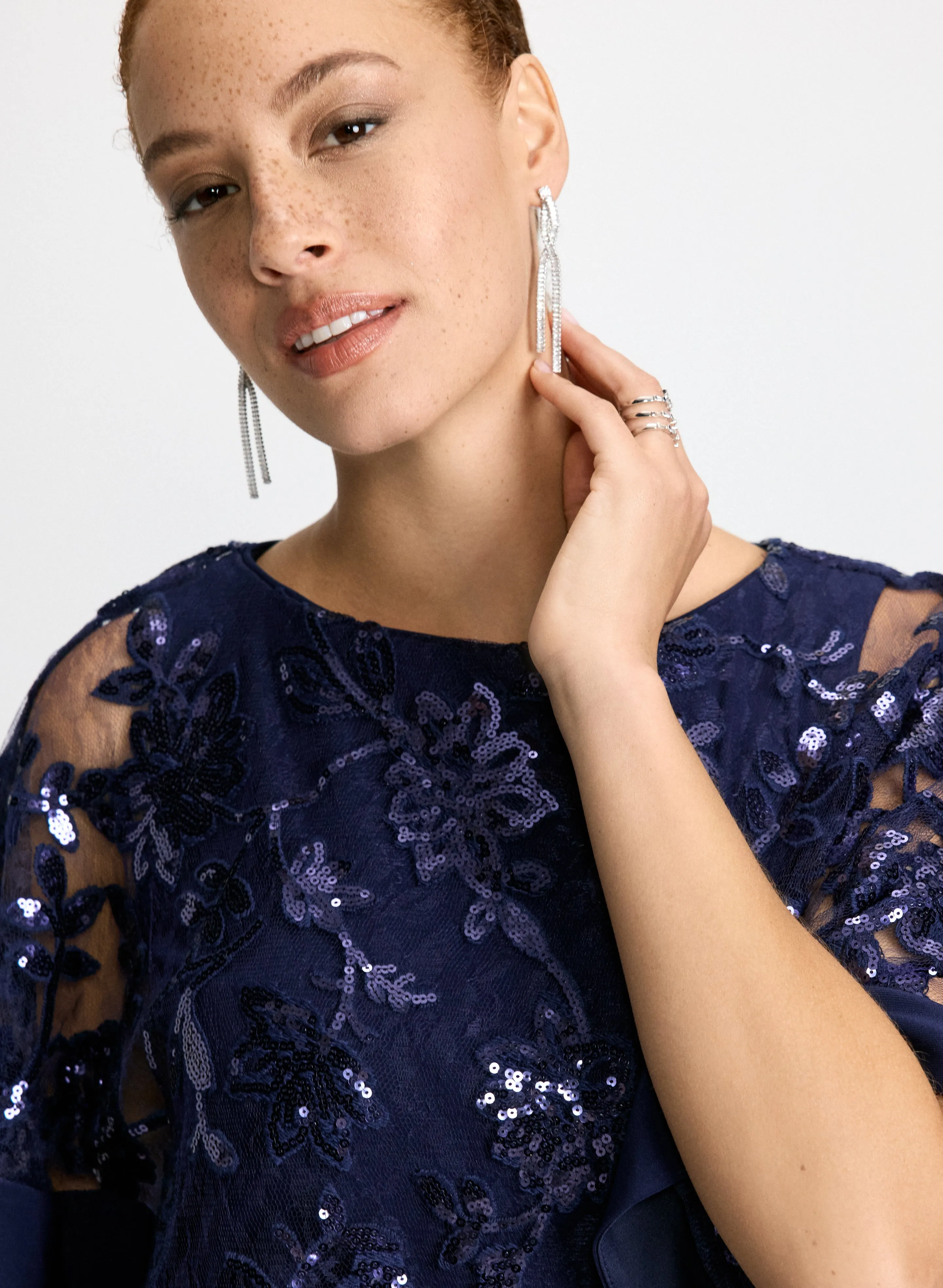 Sequined Poncho Slit Dress sold by Laura product image thumbnail 5