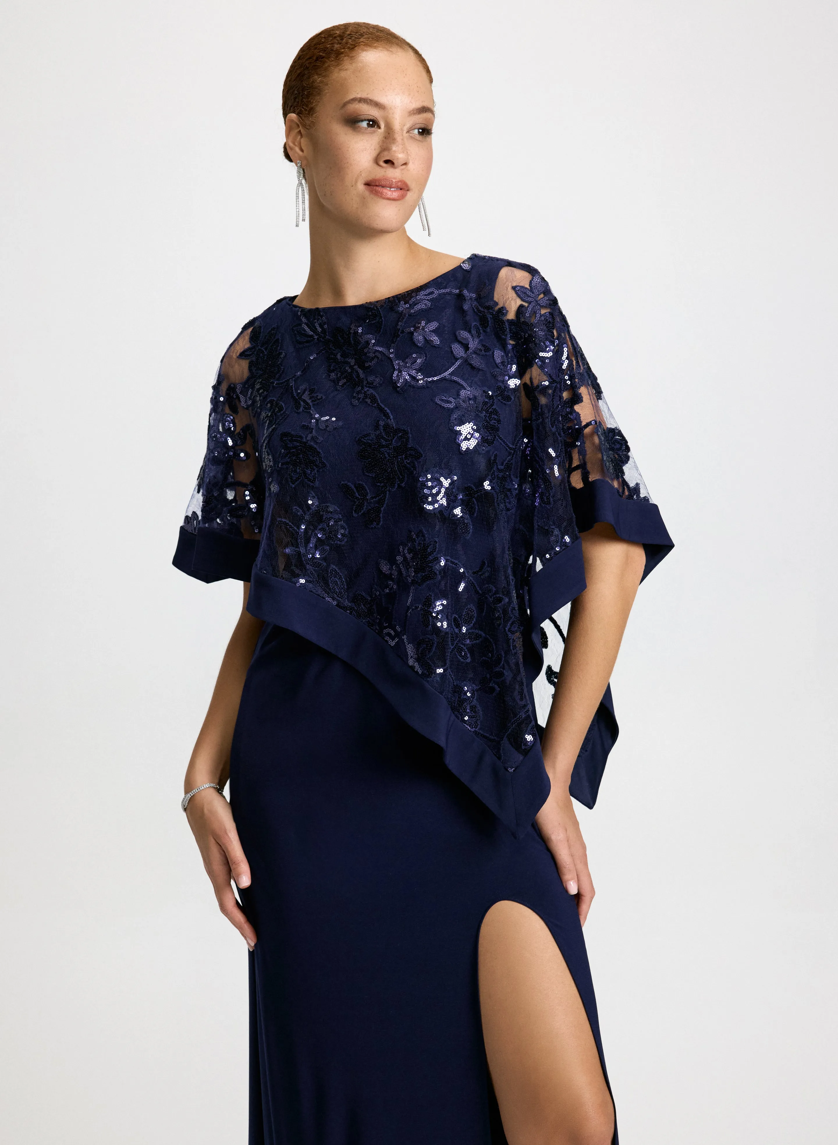 Sequined Poncho Slit Dress sold by Laura product image thumbnail 4