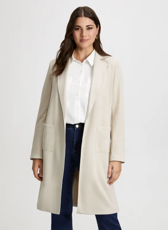 Faux Suede Redingote Jacket sold by Laura