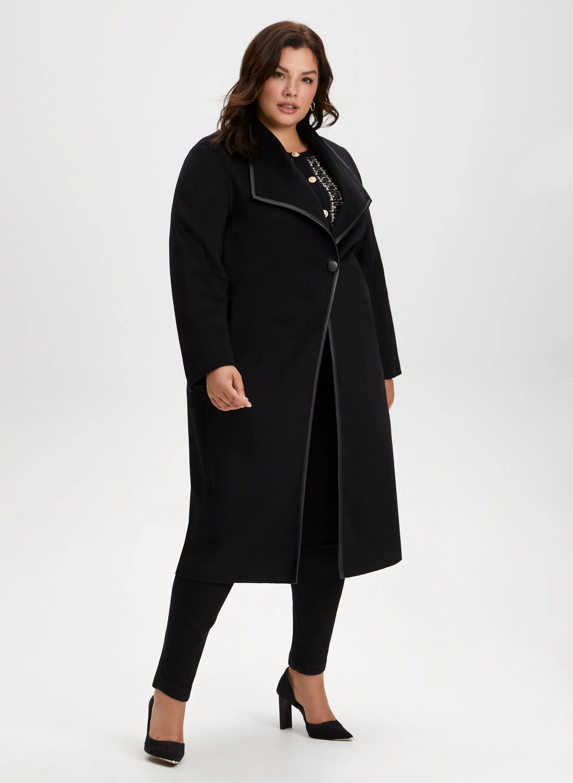 Wrap Style Wool Blend Coat sold by Laura product image thumbnail 3