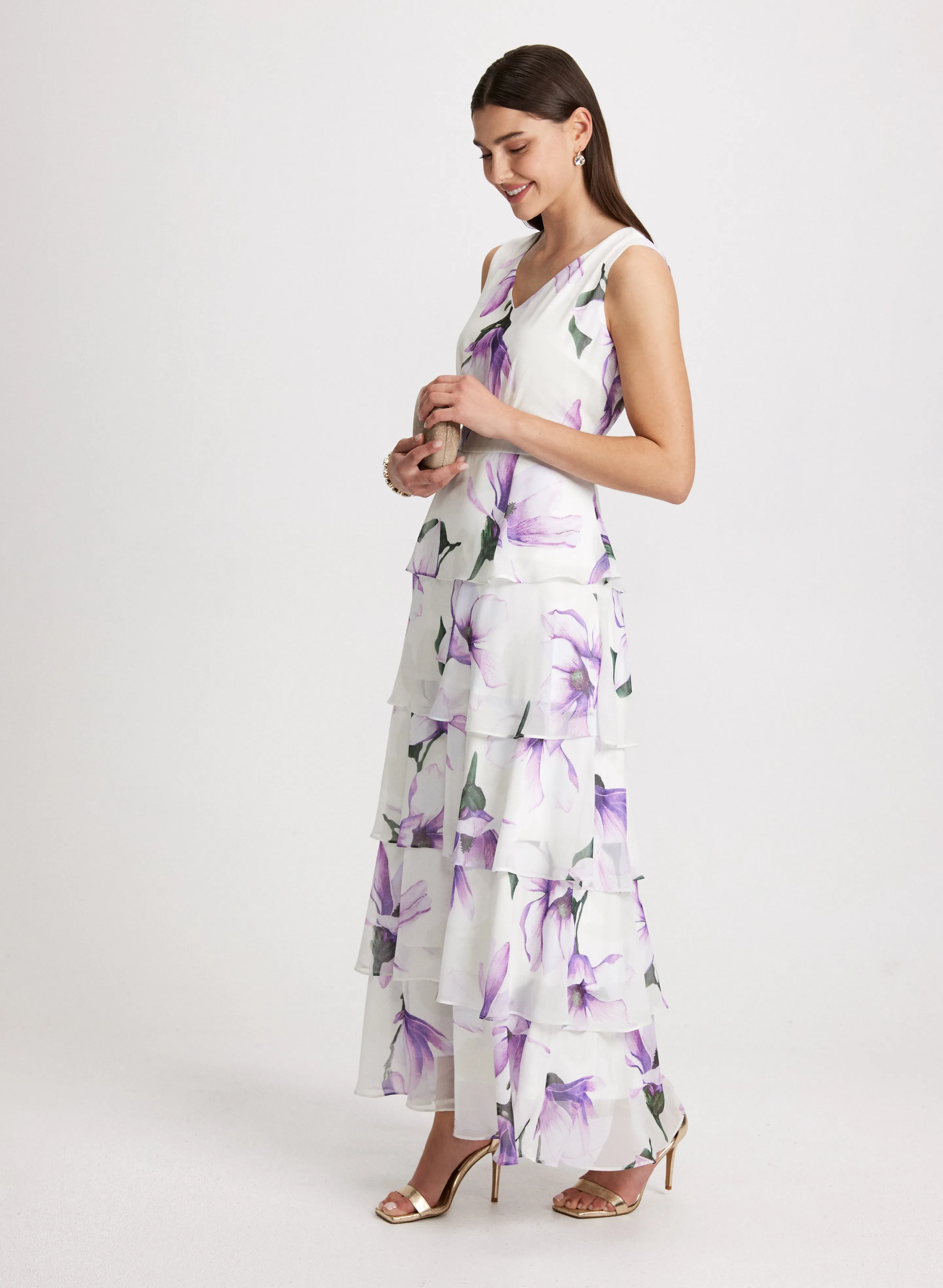 Long Chiffon Floral Dress sold by Laura product image thumbnail 2