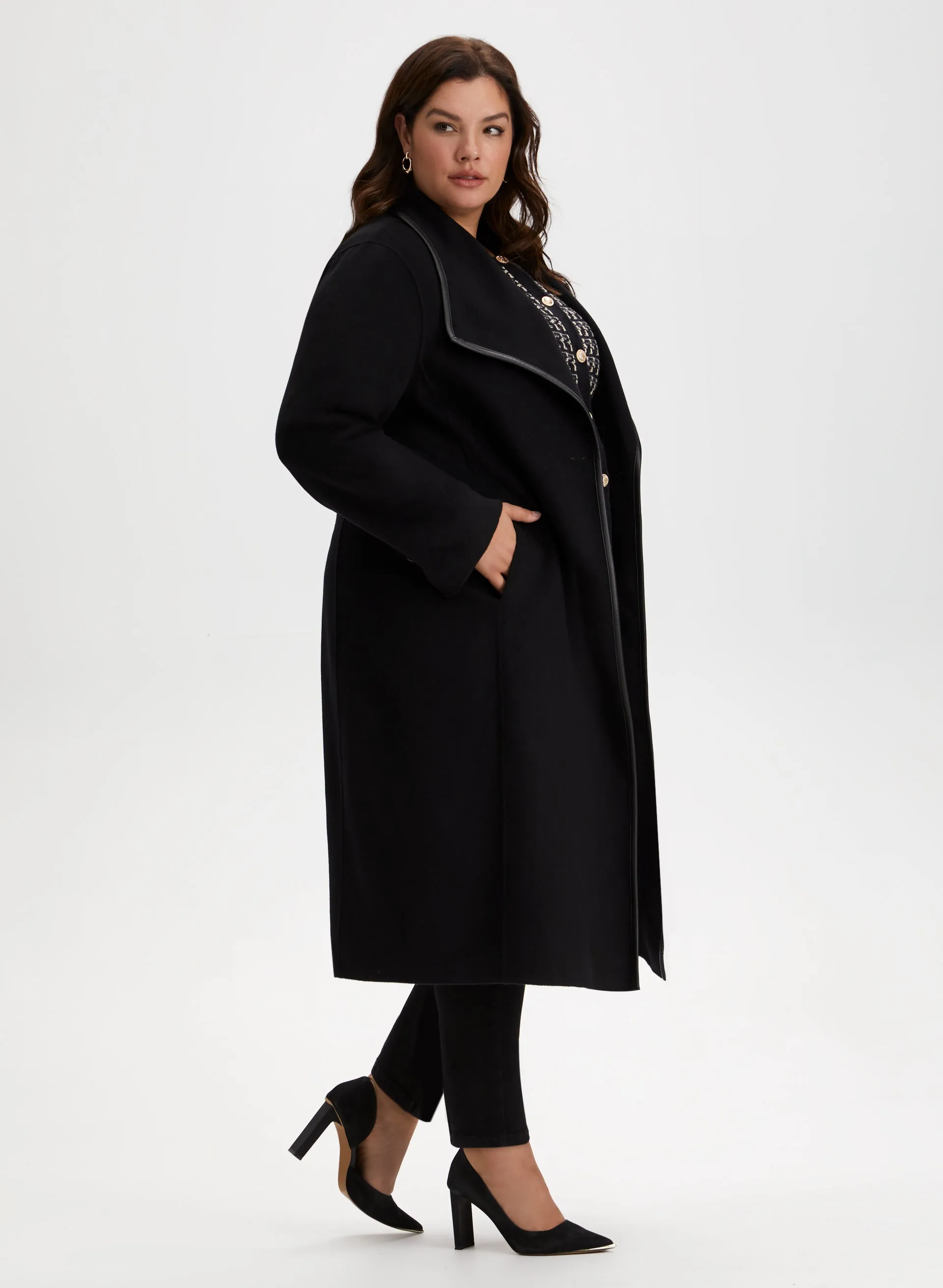 Wrap Style Wool Blend Coat sold by Laura product image thumbnail 2