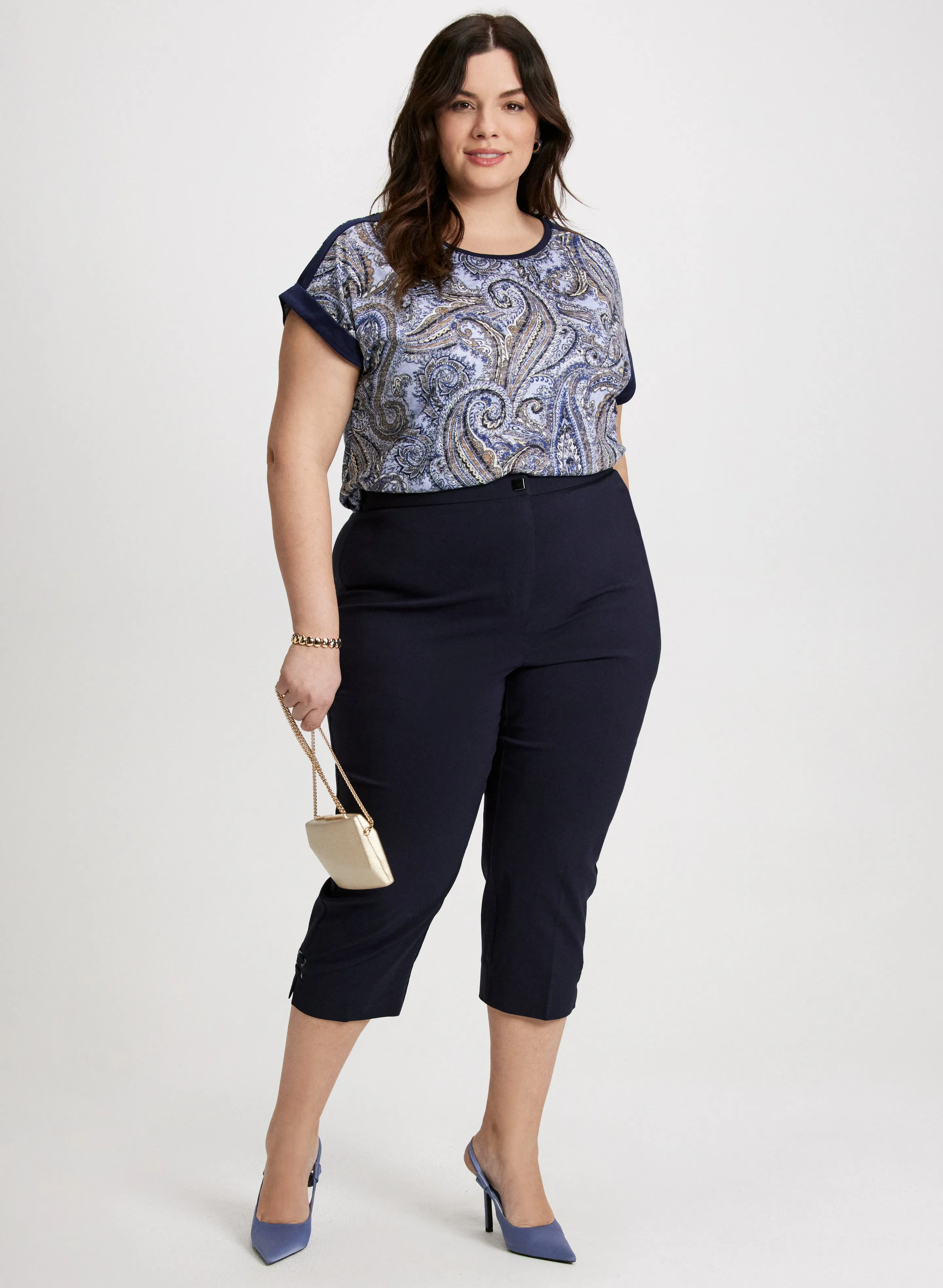 Cap Sleeve Paisley T-Shirt & Bengaline Capris sold by Laura