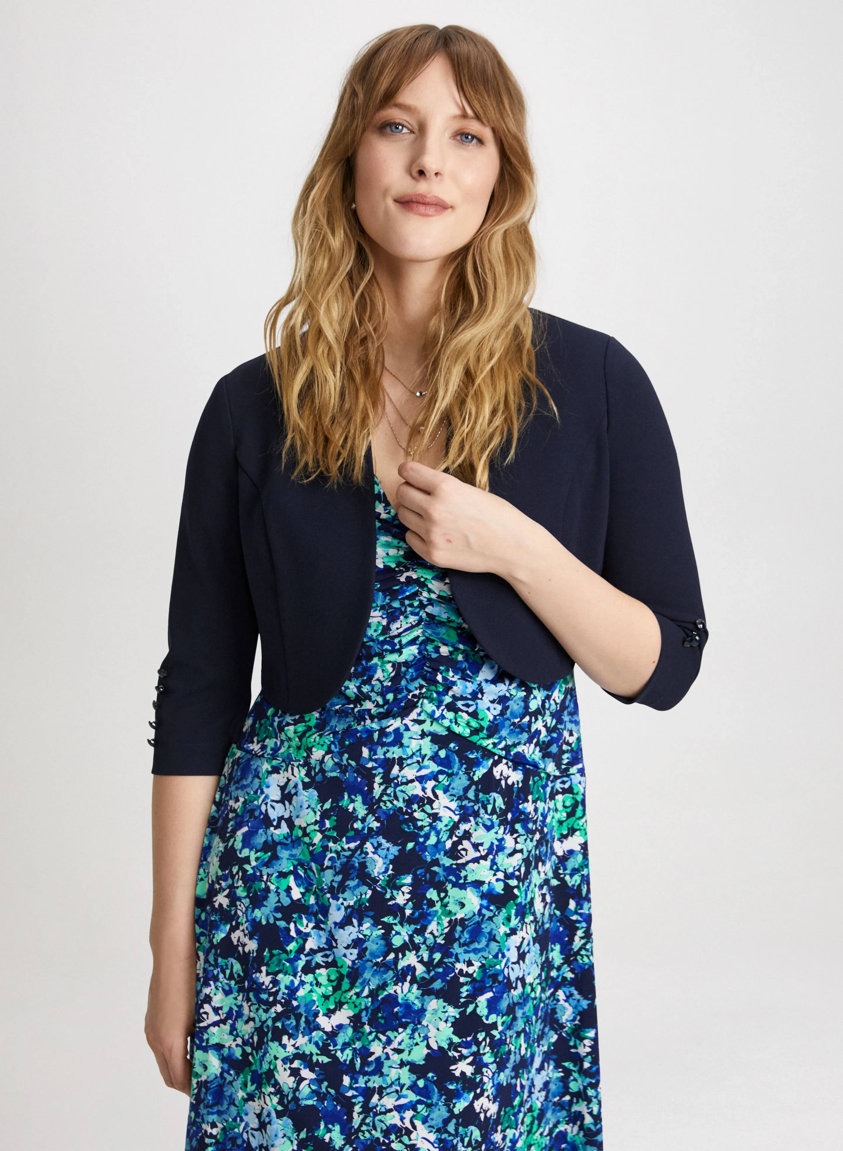 3/4 Button Sleeve Bolero sold by Laura