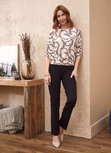 Chain Print 3/4 Sleeve Top sold by Laura