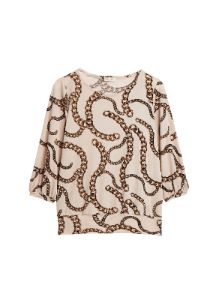 Chain Print 3/4 Sleeve Top sold by Laura