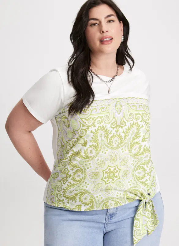 Paisley Print Short Sleeve T-Shirt sold by Laura