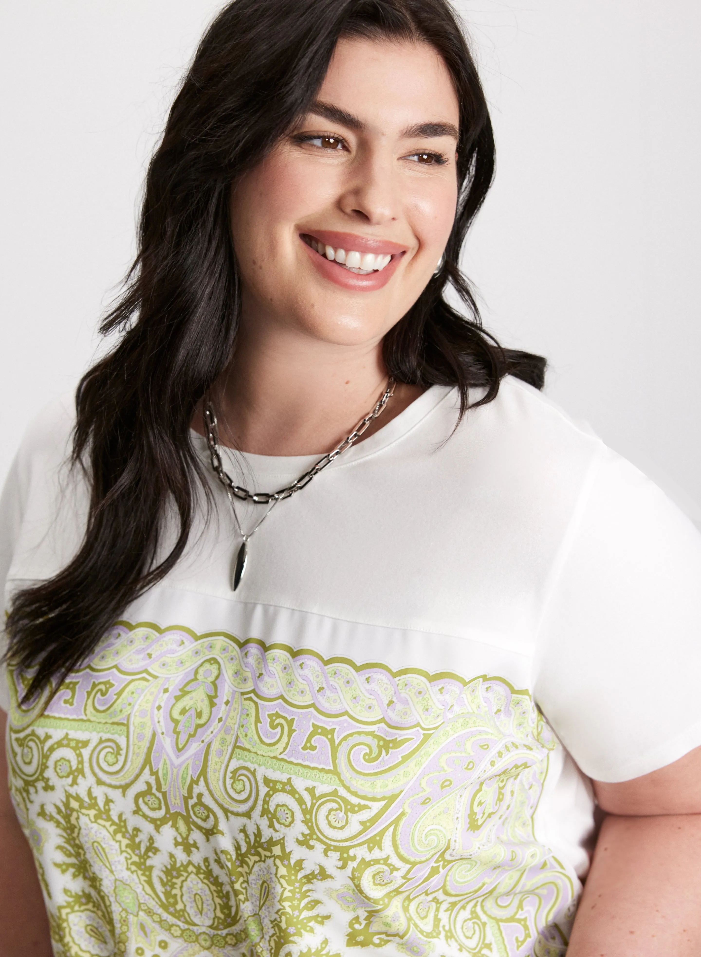 Paisley Print Short Sleeve T-Shirt sold by Laura product image thumbnail 2