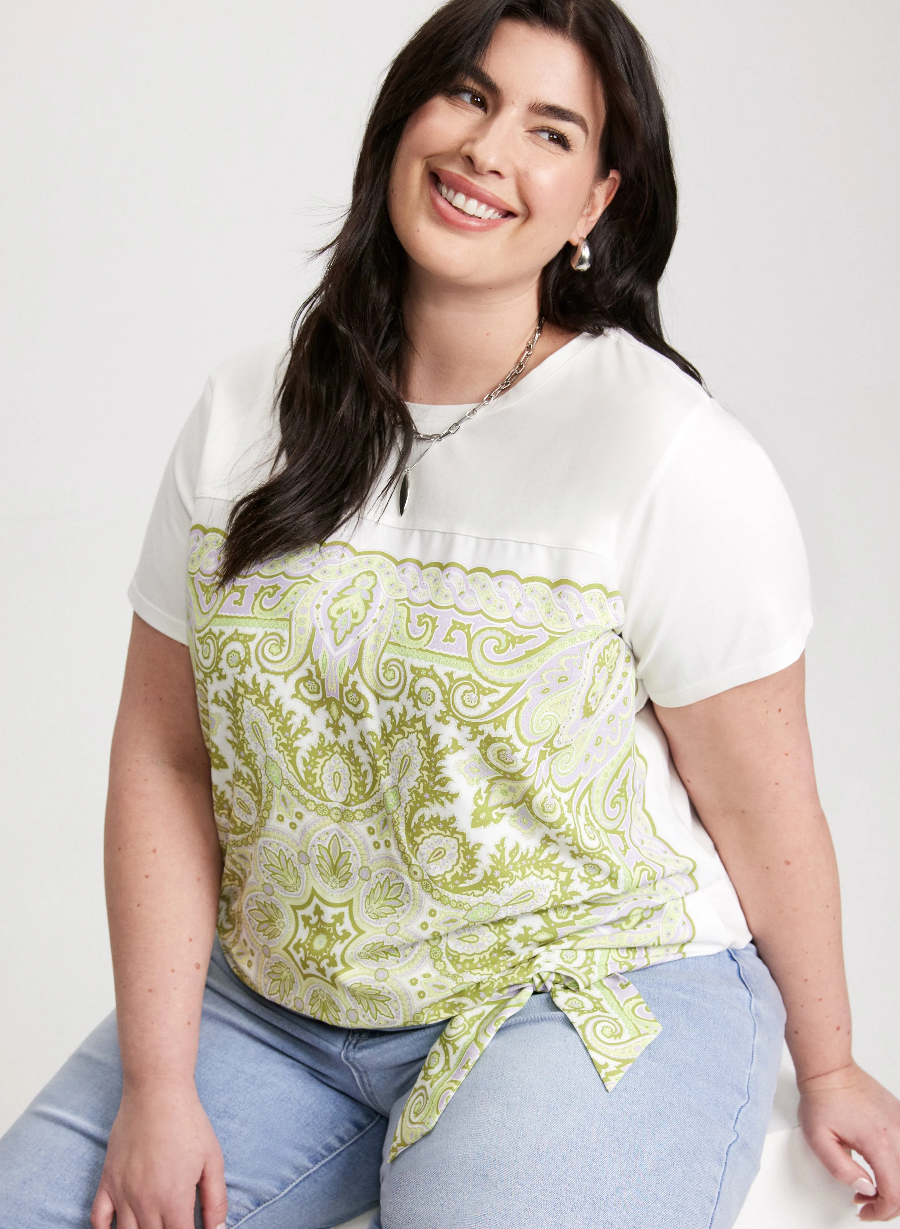 Paisley Print Short Sleeve T-Shirt sold by Laura product image thumbnail 5