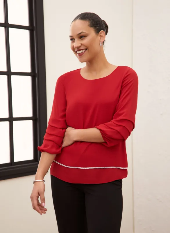 Tiered 3/4 Sleeve Blouse sold by Laura