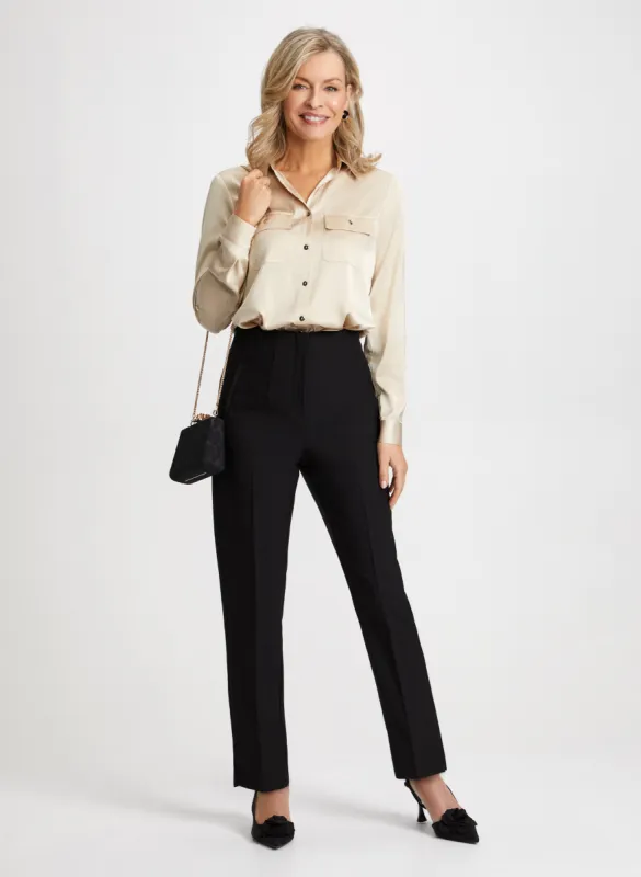Satin Shirt & Slim Leg Pants sold by Laura