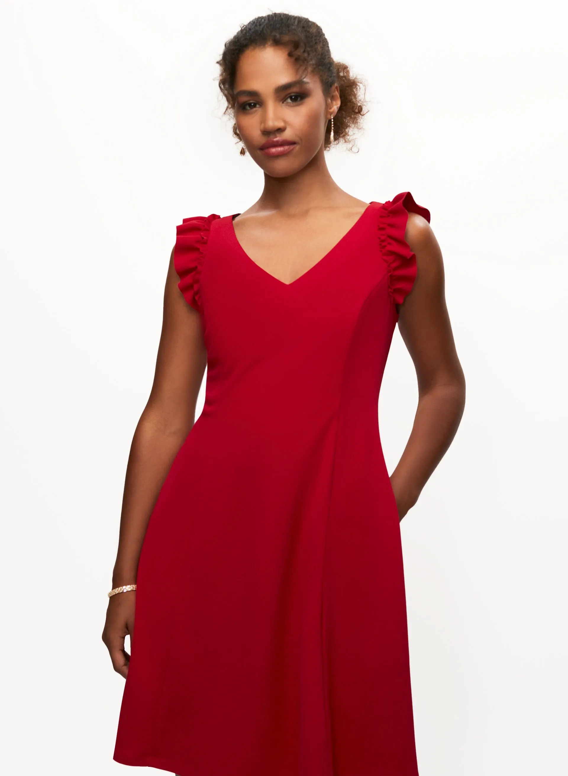 V-Neck Ruffle Detail Dress sold by Laura product image thumbnail 5