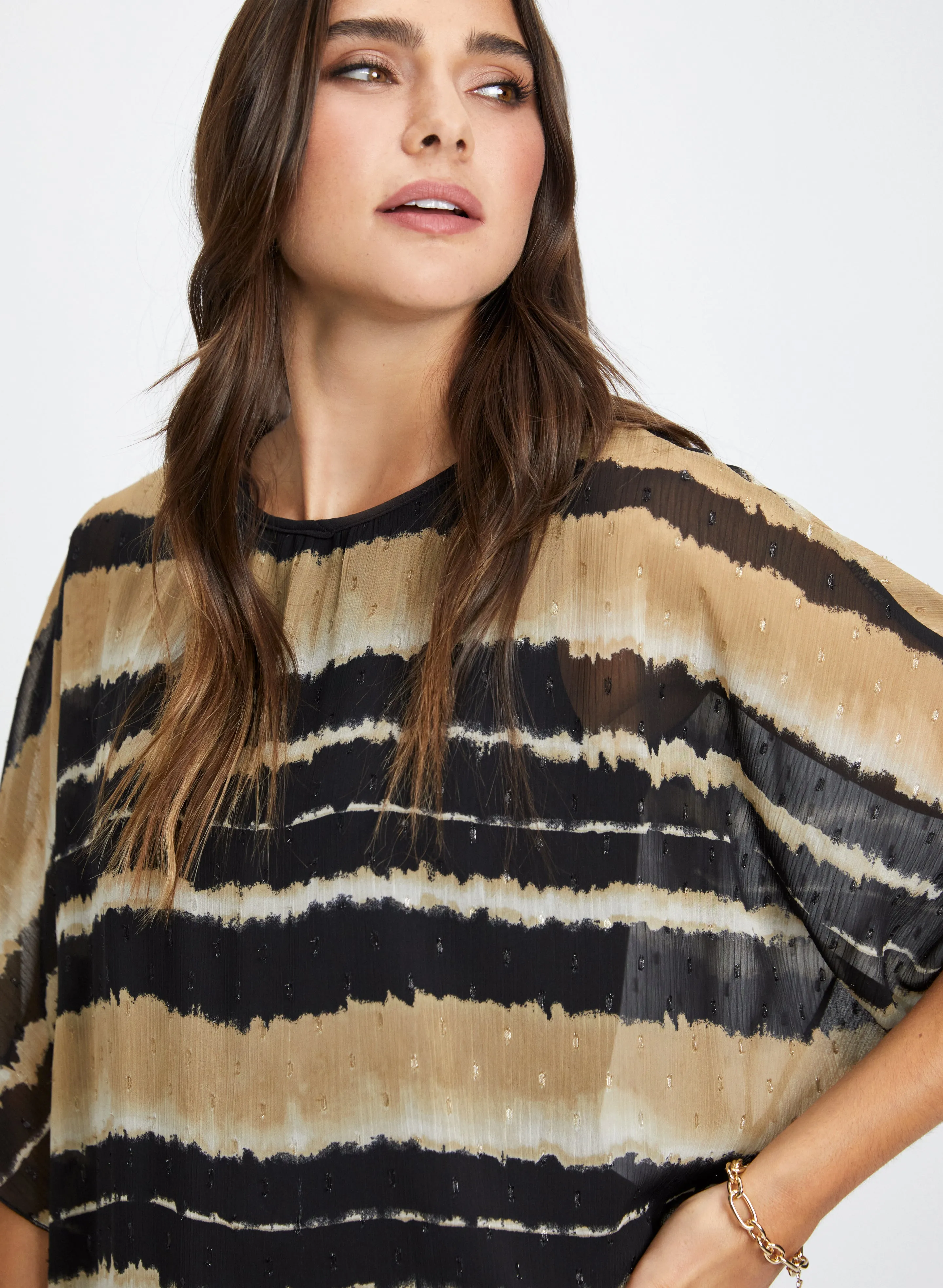 Tie-Dye Stripe Popover Blouse sold by Laura product image thumbnail 2