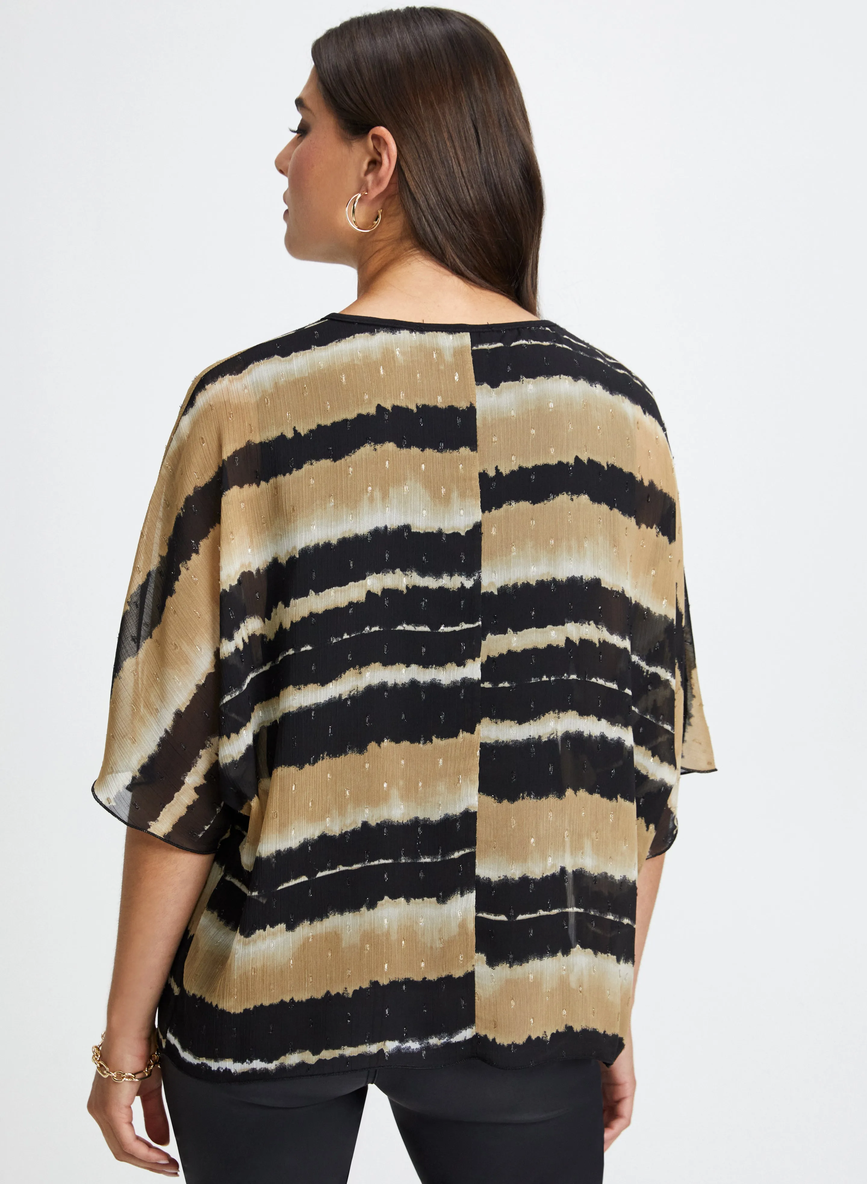 Tie-Dye Stripe Popover Blouse sold by Laura product image thumbnail 4