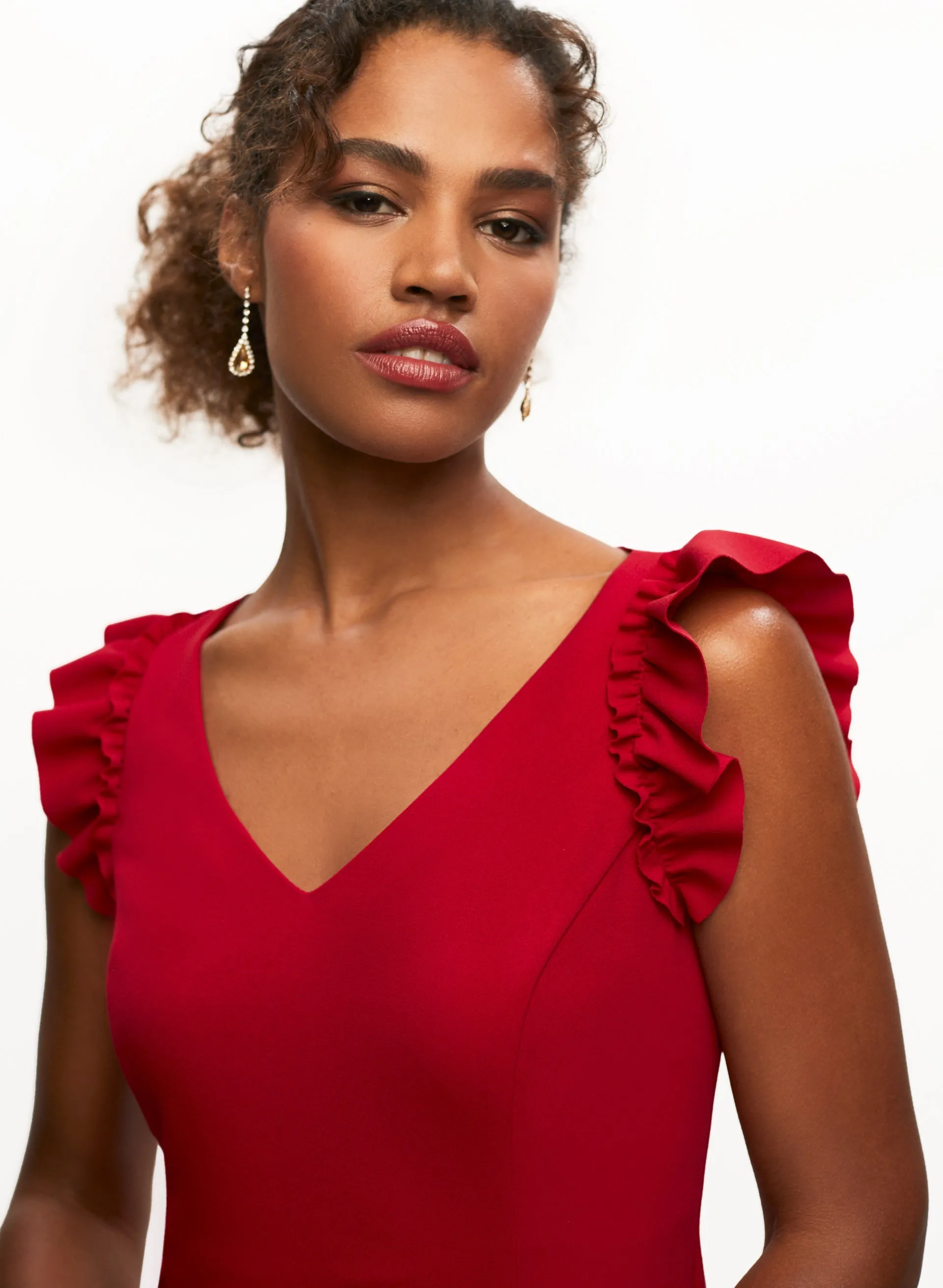 V-Neck Ruffle Detail Dress sold by Laura product image thumbnail 4