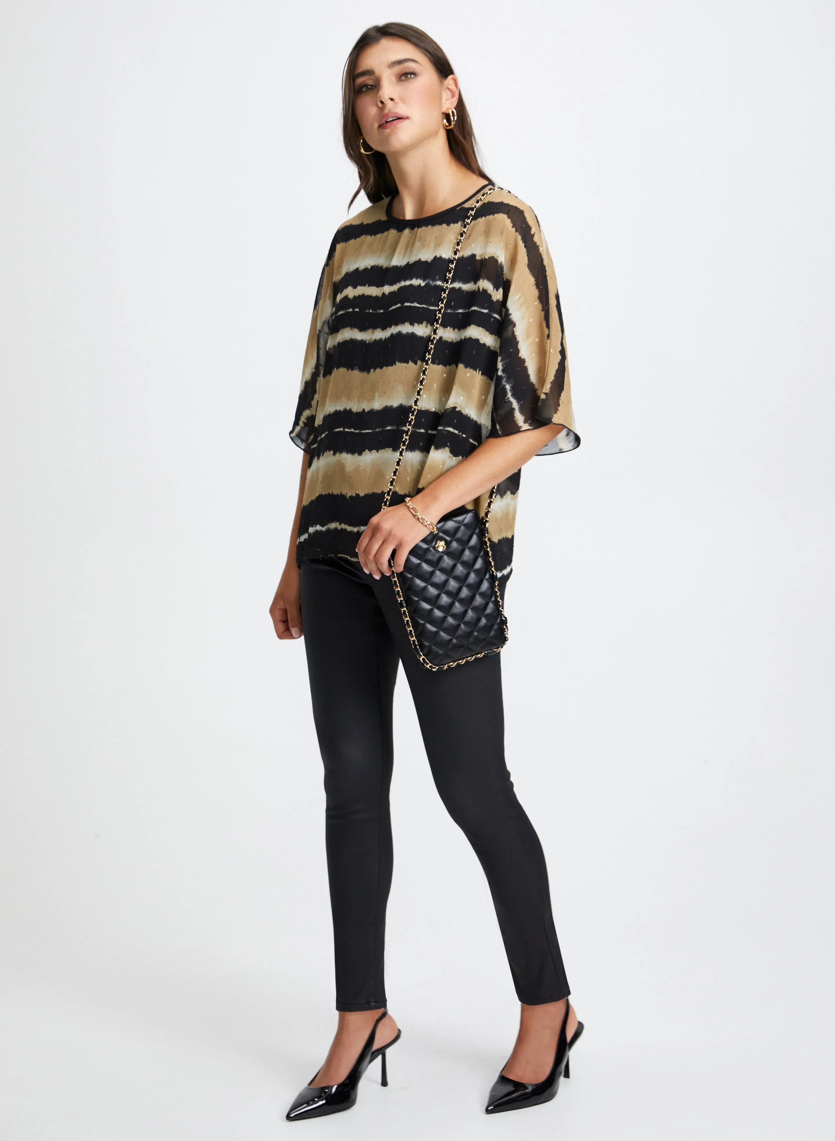 Tie-Dye Stripe Popover Blouse sold by Laura product image thumbnail 3