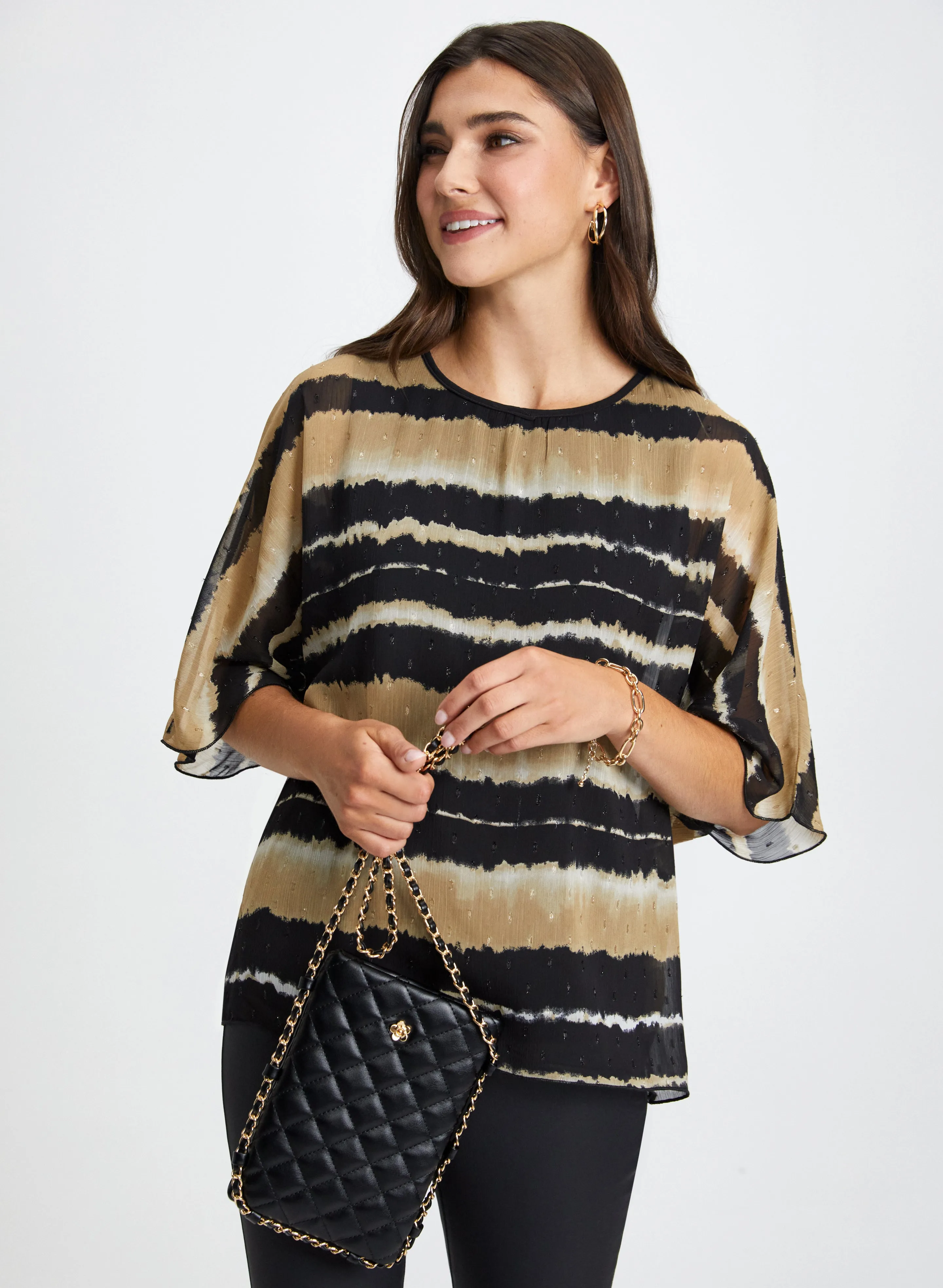 Tie-Dye Stripe Popover Blouse sold by Laura product image thumbnail 5