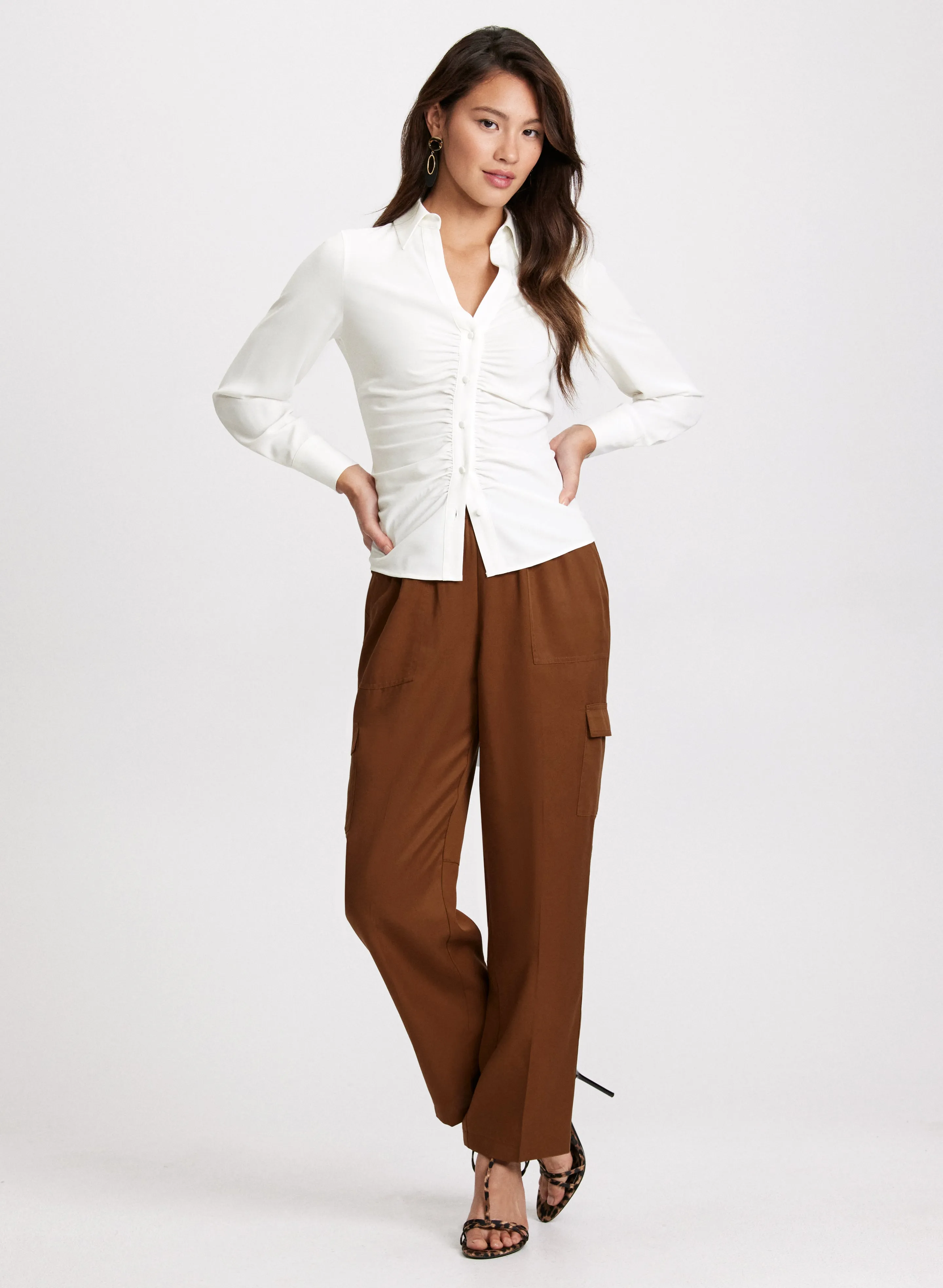 Ruched Button-Down Blouse sold by Laura product image thumbnail 2