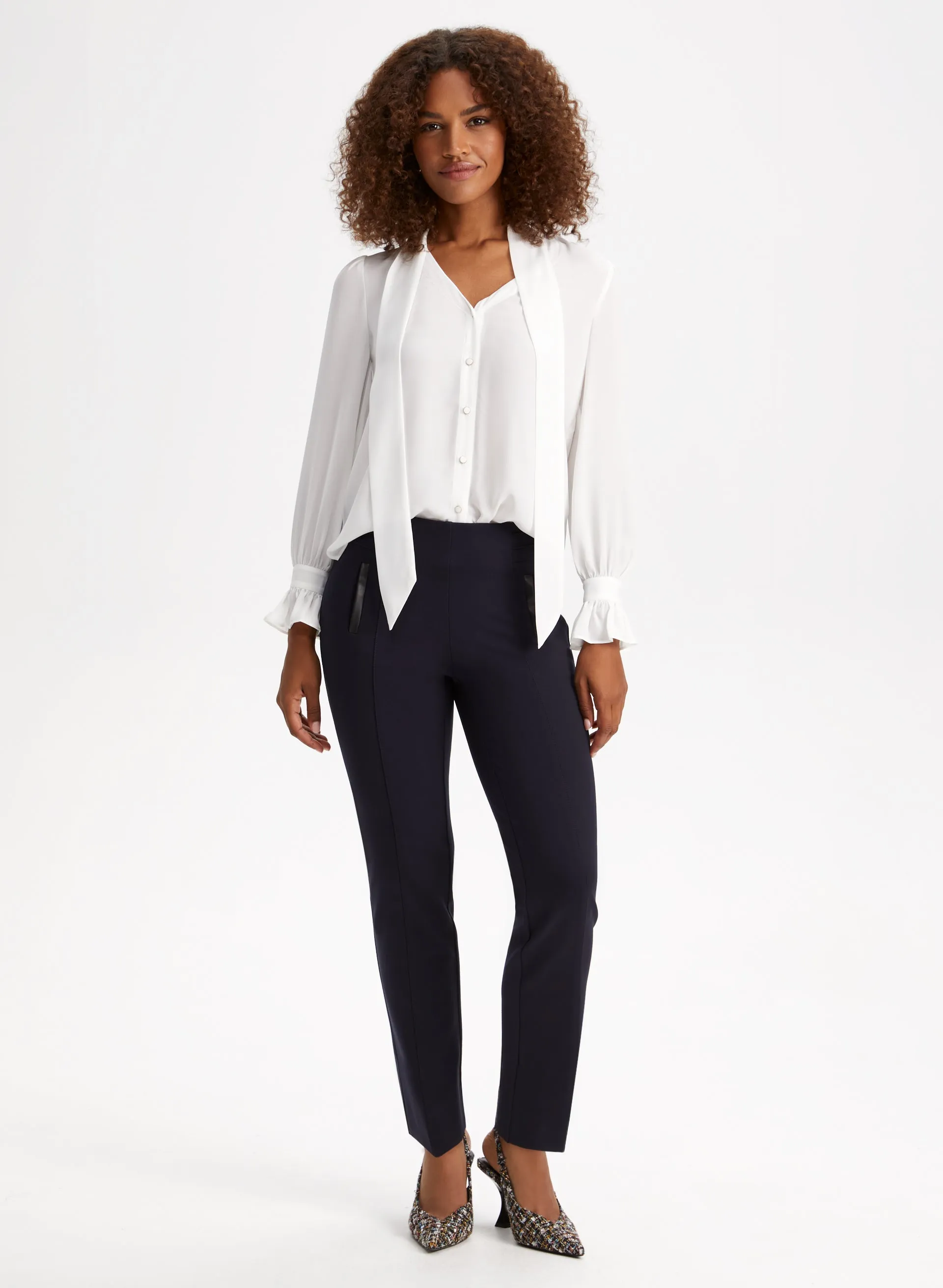 Contrast Trim Pull-On Pants sold by Laura product image thumbnail 3